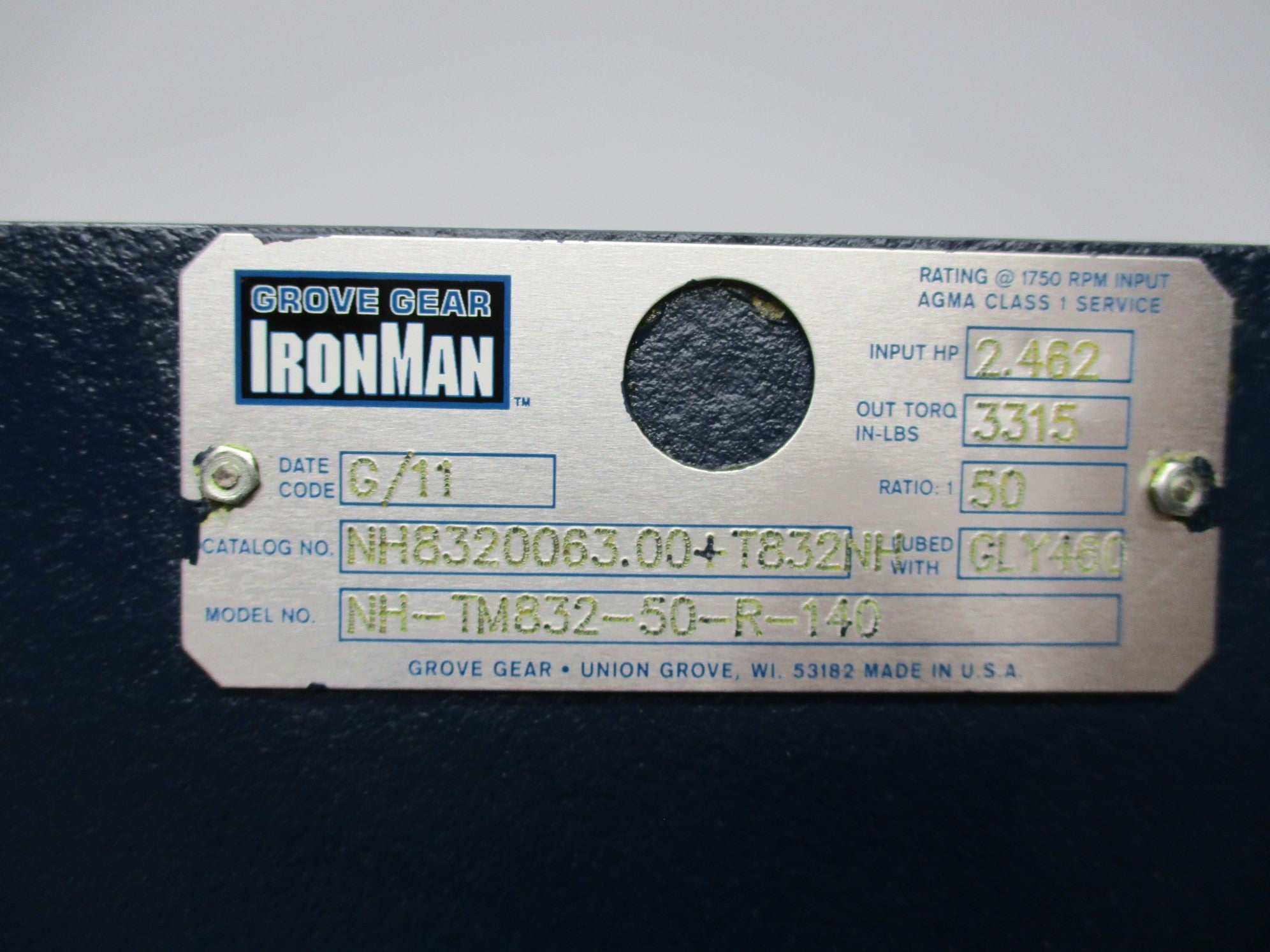 GROVE GEAR NH-TM832-50-R-140 UNMP