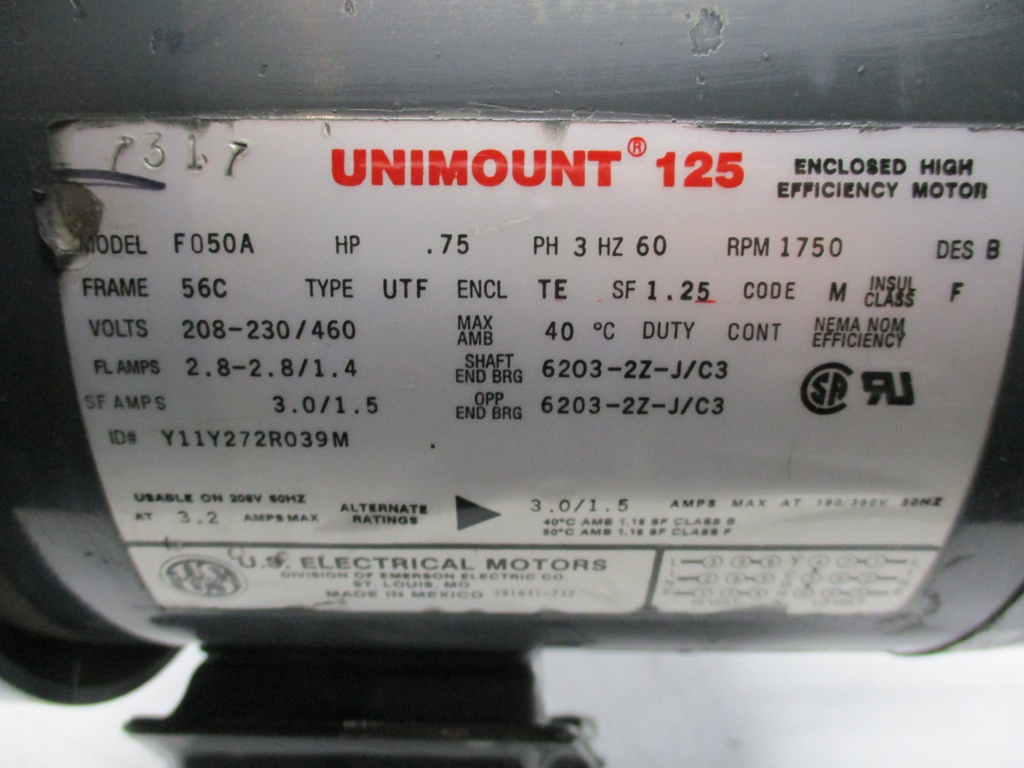 US MOTORS F050A UNMP