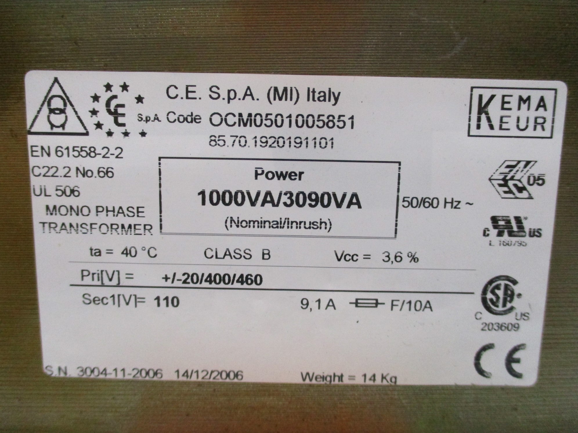 KEMA KEUR OCM0501005851 NSNP