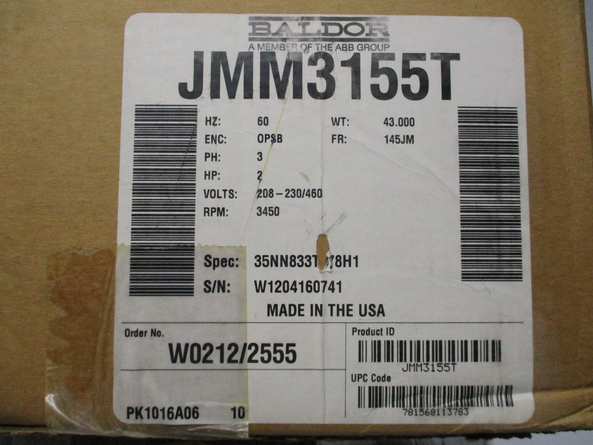 BALDOR JMM3155T NSMP