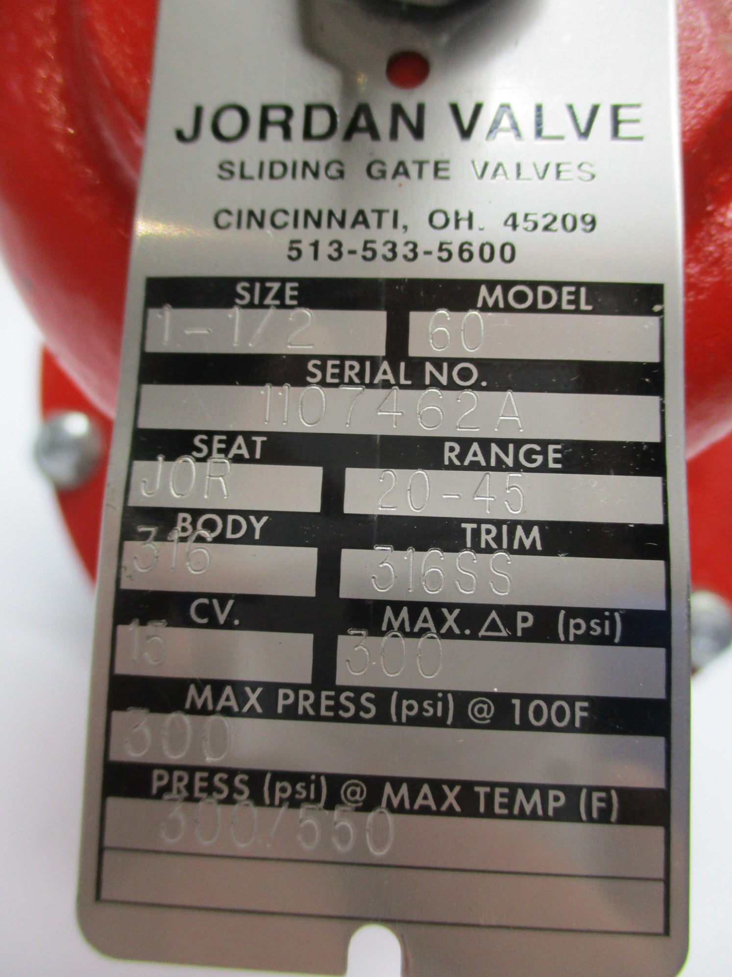 JORDAN VALVE MODEL 60 NSNP