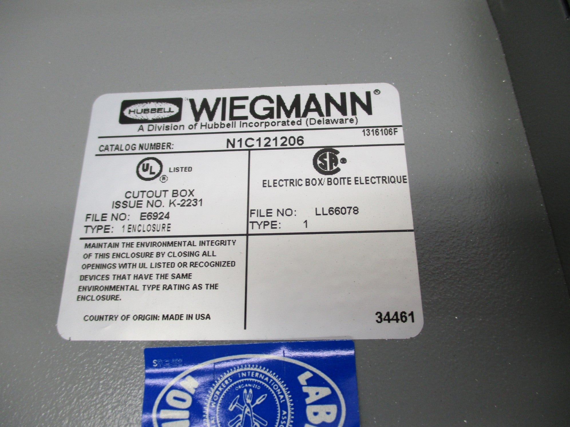 WIEGMANN N1C121206 NSNP