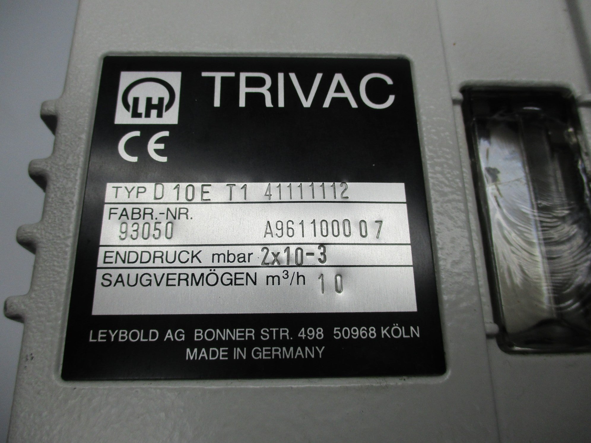 TRIVAC 93050 D10ET141111112 UNMP
