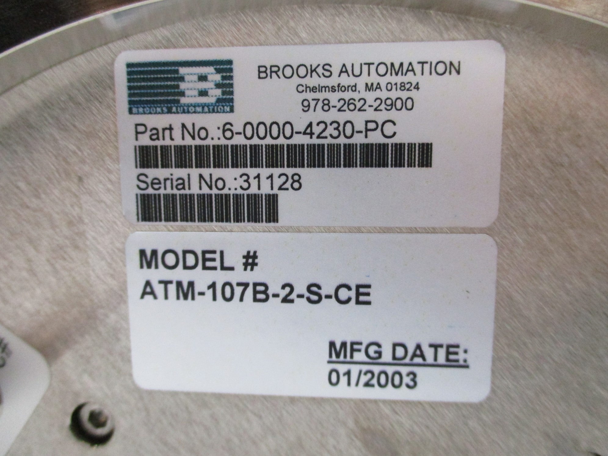 BROOKS AUTOMATION 6-0000-4230-PC MODEL ATM-107B-2-S-CE NSNP