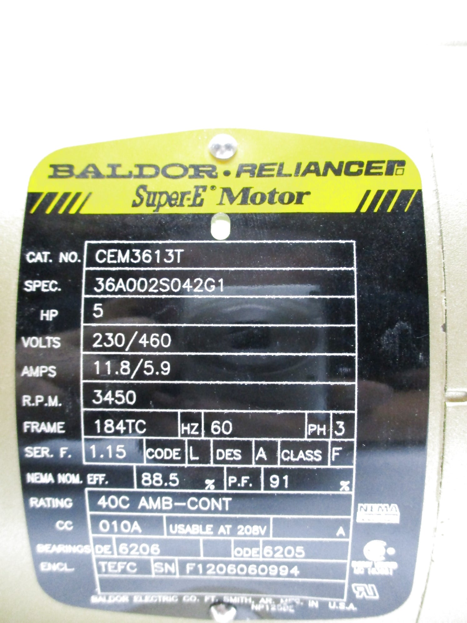 BALDOR CEM3613T NSNP