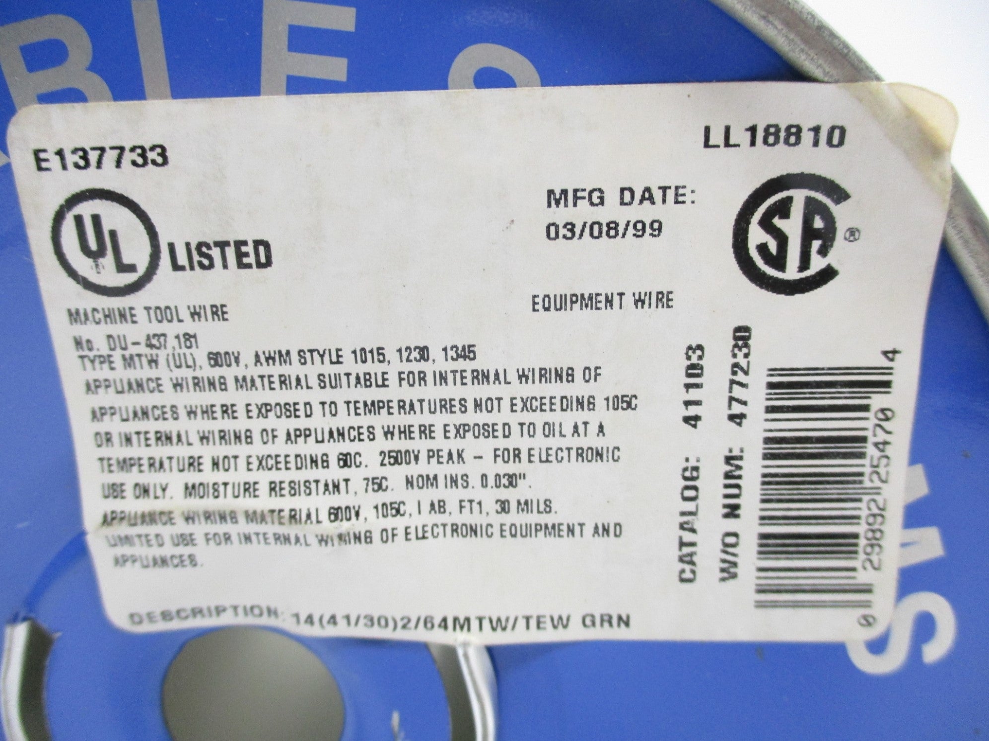 COLEMAN CABLE 411030505 (PKG OF 4) NSMP
