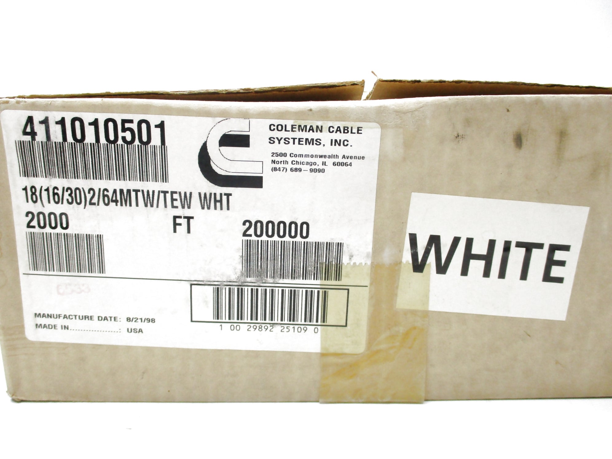 COLMAN CABLE 411010501 (PKG OF 4) NSMP