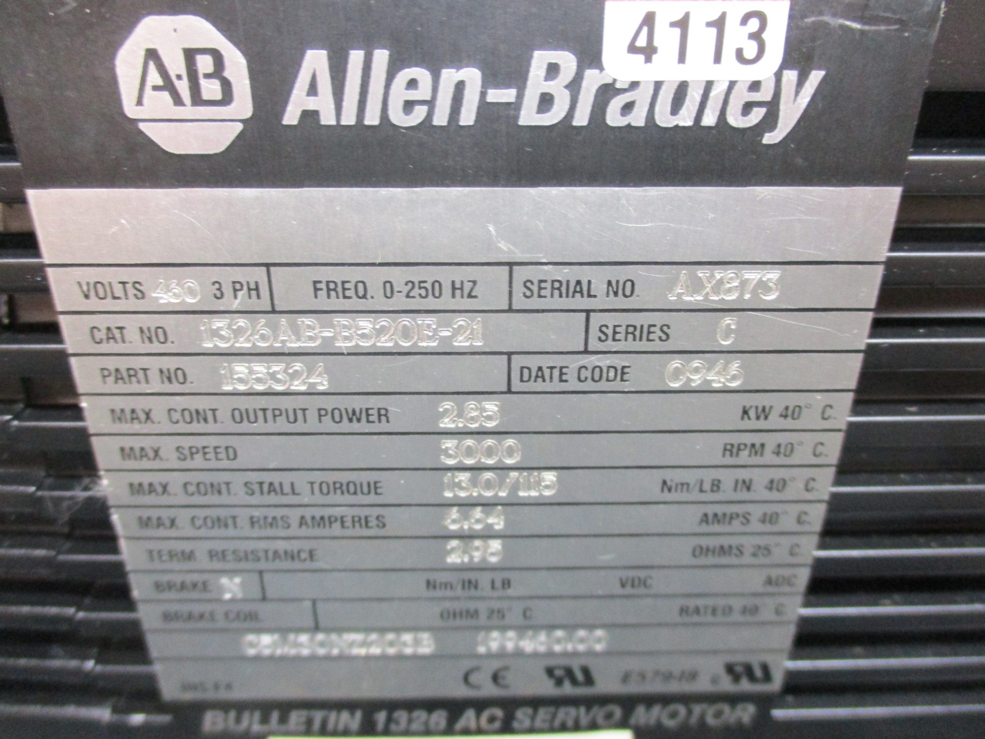 ALLEN BRADLEY 1326AB-B520E-21 SER. C NSMP