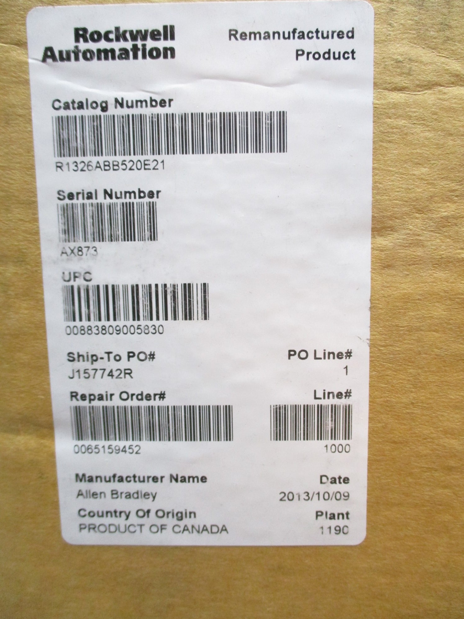 ALLEN BRADLEY 1326AB-B520E-21 SER. C NSMP