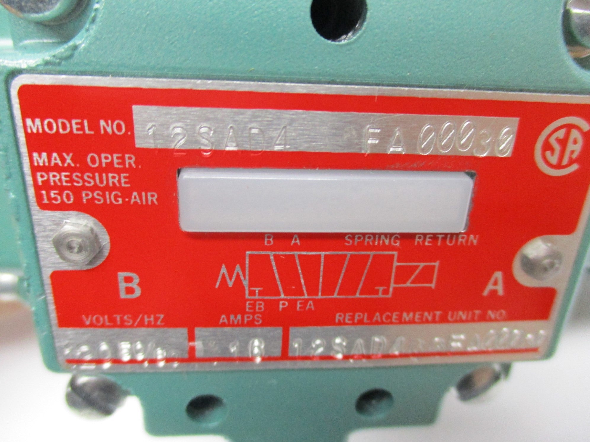 NUMATICS 12SAD4FA00030 120V NSNP
