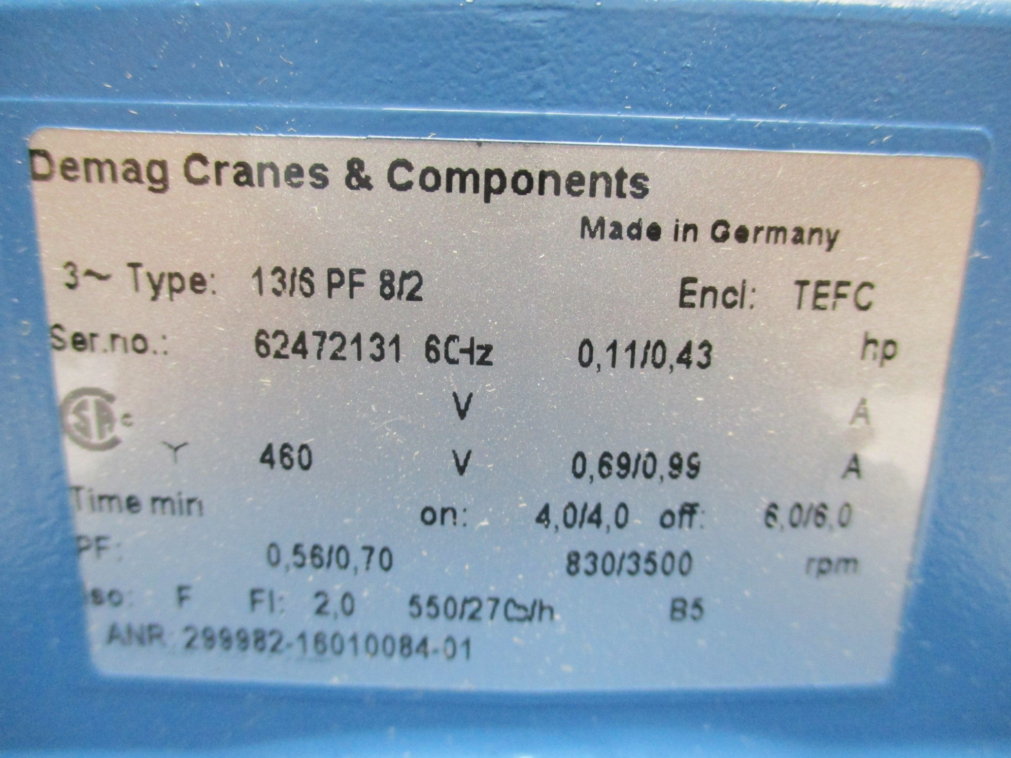 DEMAG CRANES 13/6PF8/2 NSNP