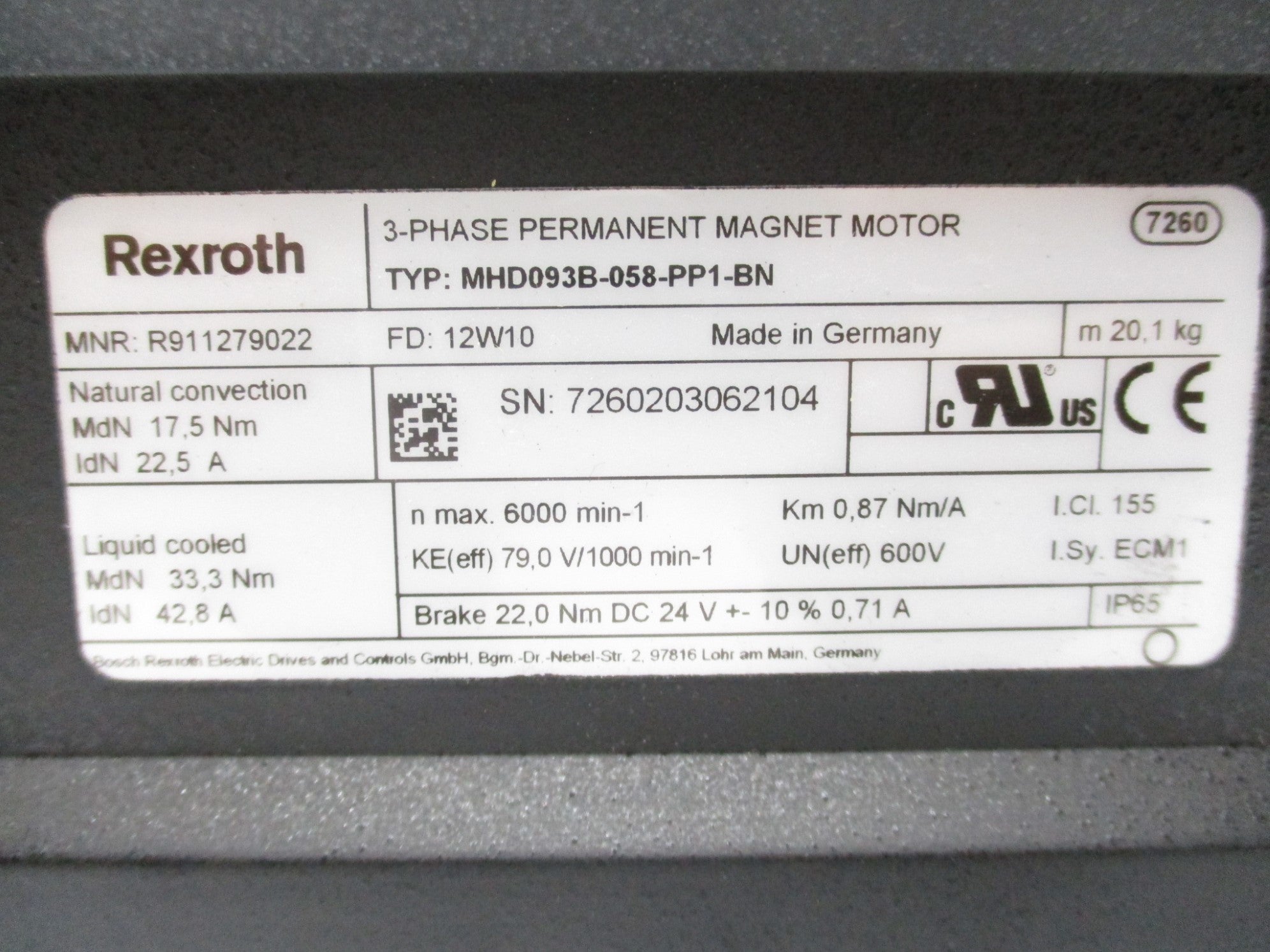 REXROTH MHD093B-058-PP1-BN NSMP