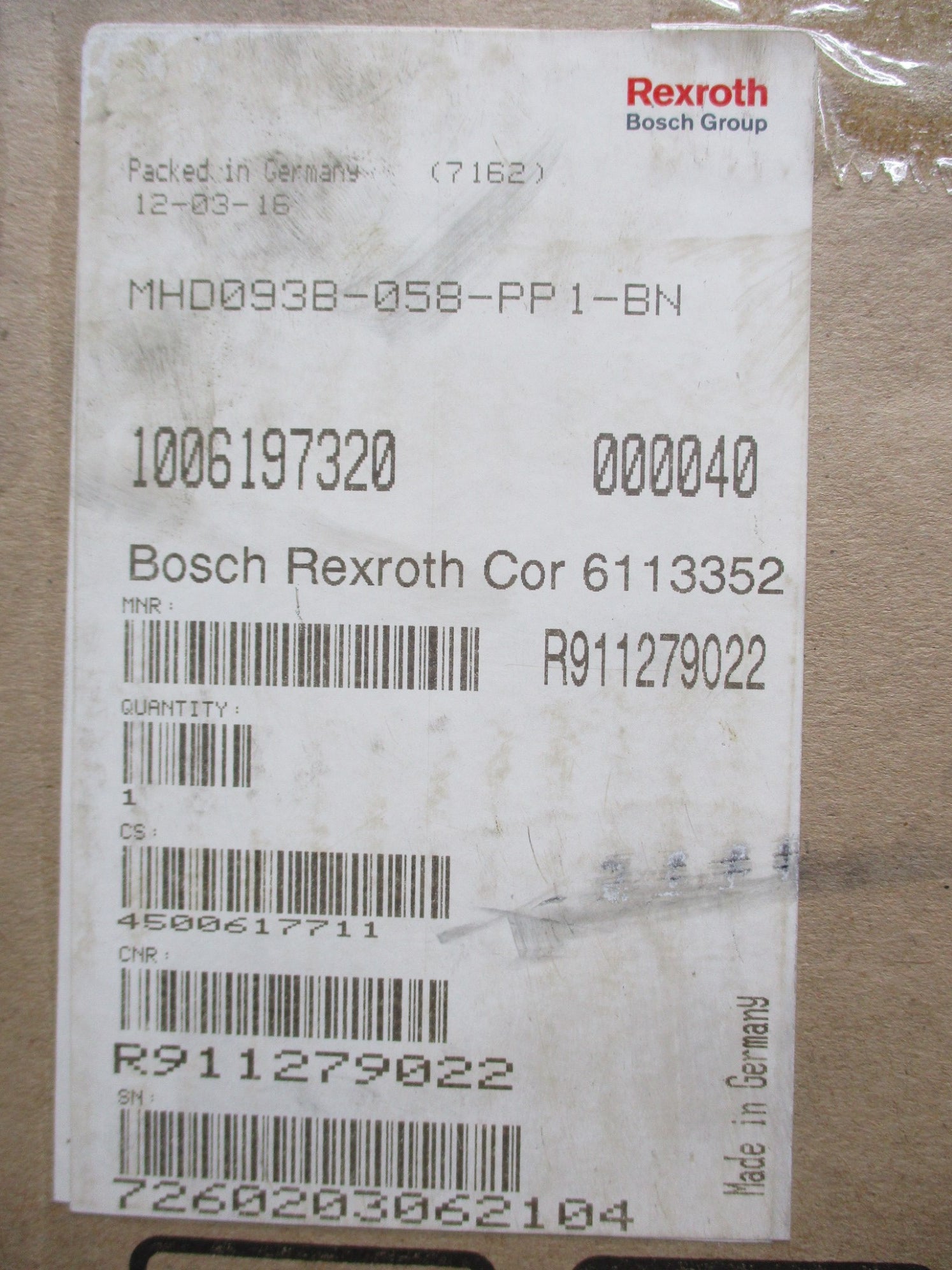 REXROTH MHD093B-058-PP1-BN NSMP