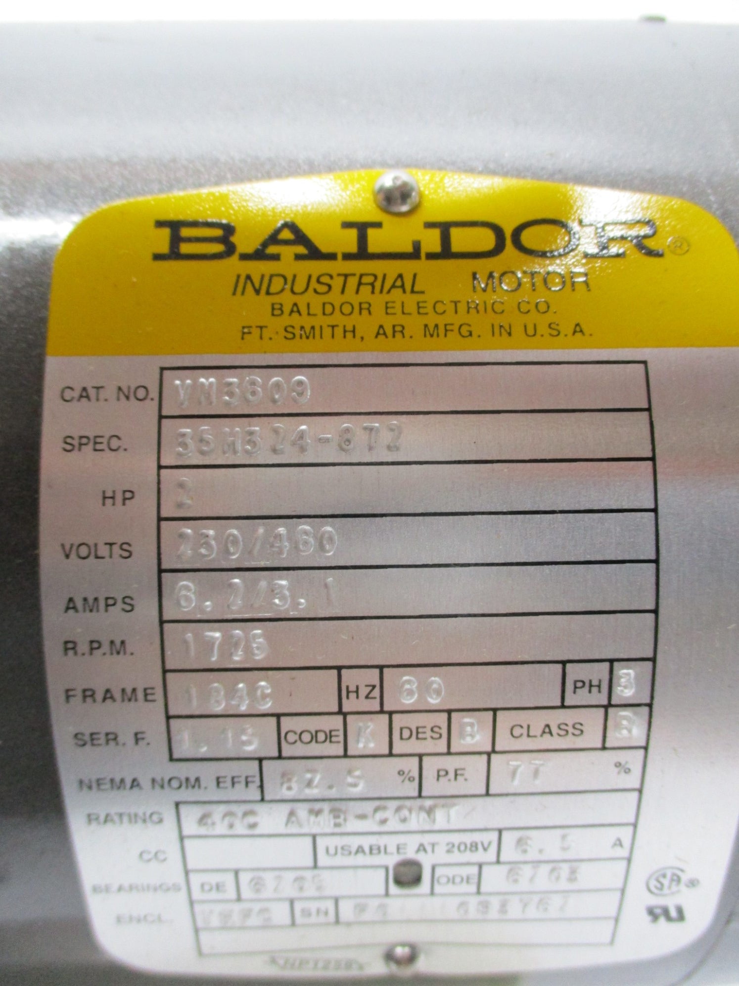 BALDOR VM3609 NSMP