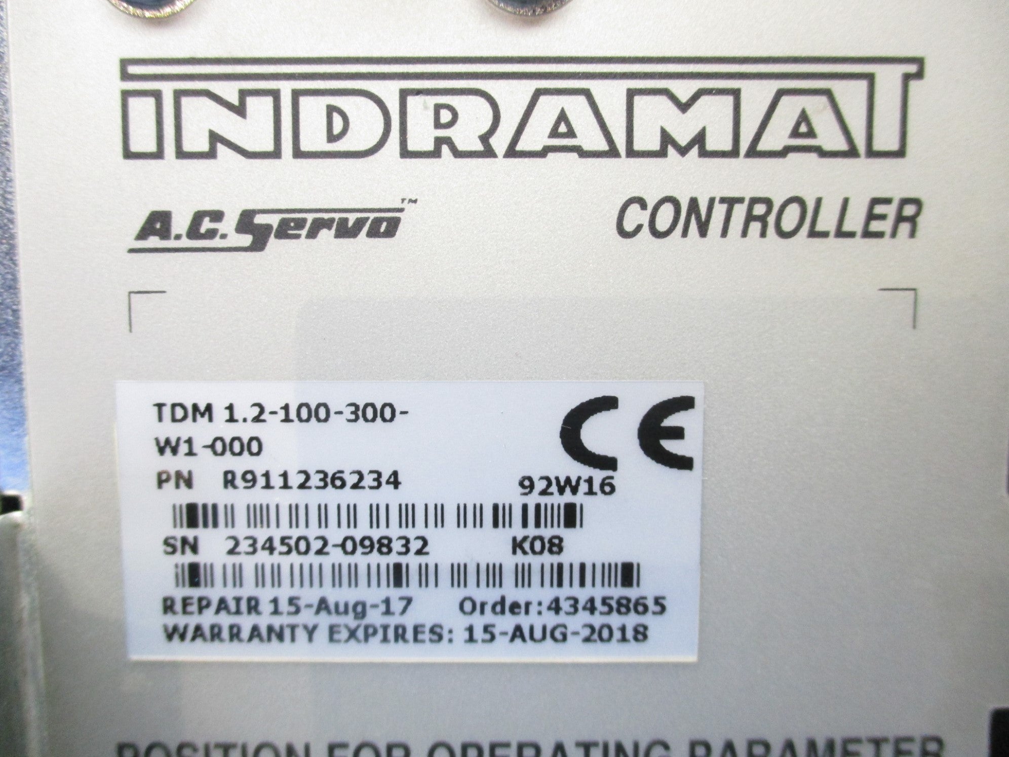 INDRAMAT TDM1.2-100-300-W1-000 R911236234 REMAN