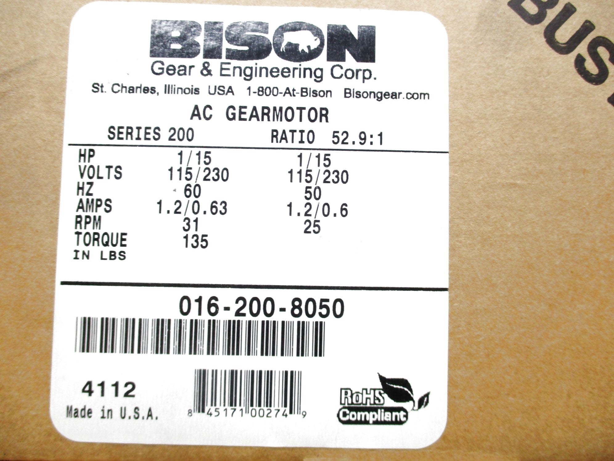 BISON 016-200-8050 NSMP