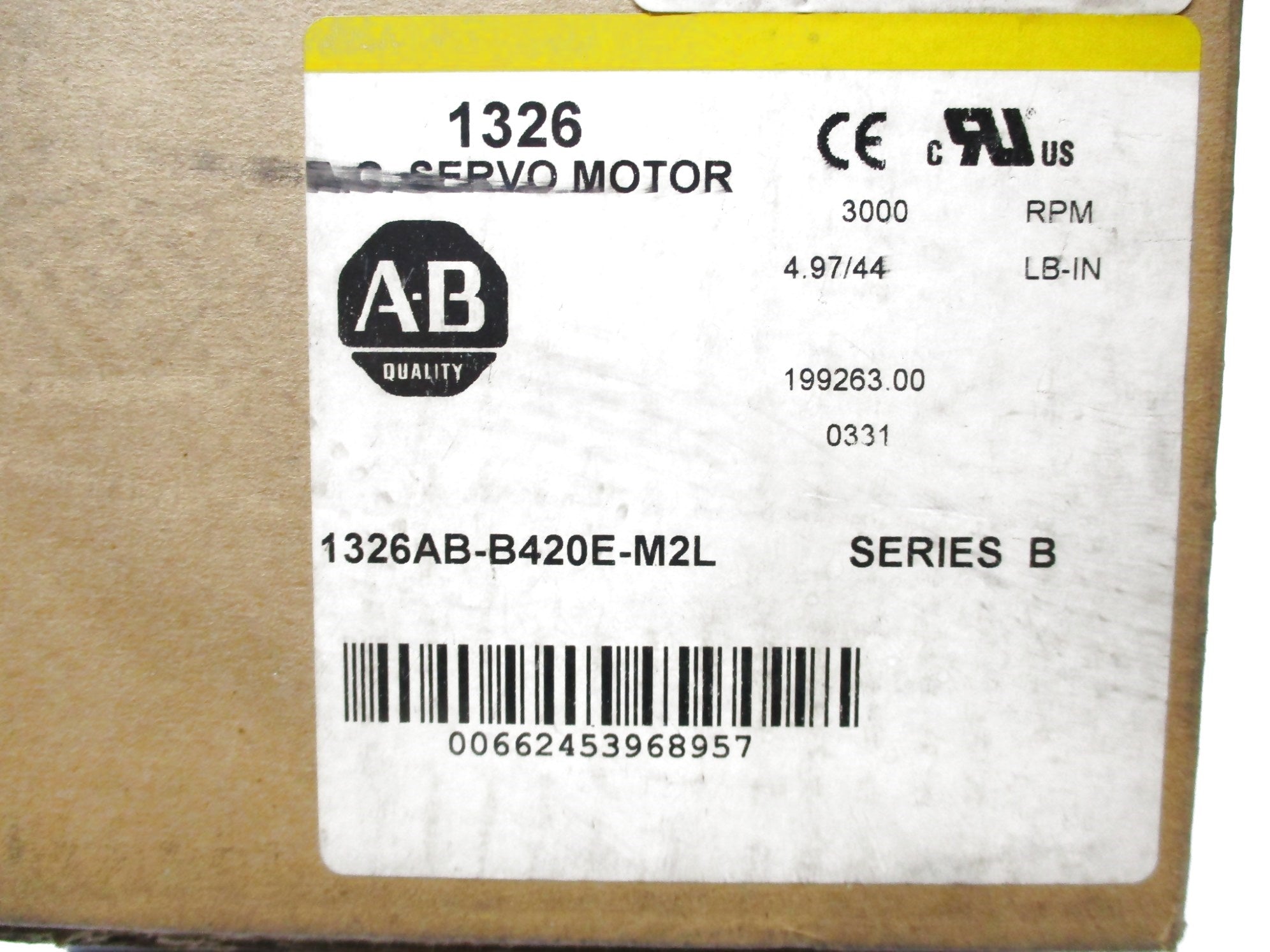 ALLEN BRADLEY 1326AB-B420E-M2L SER. B (WH/YL) NSMP