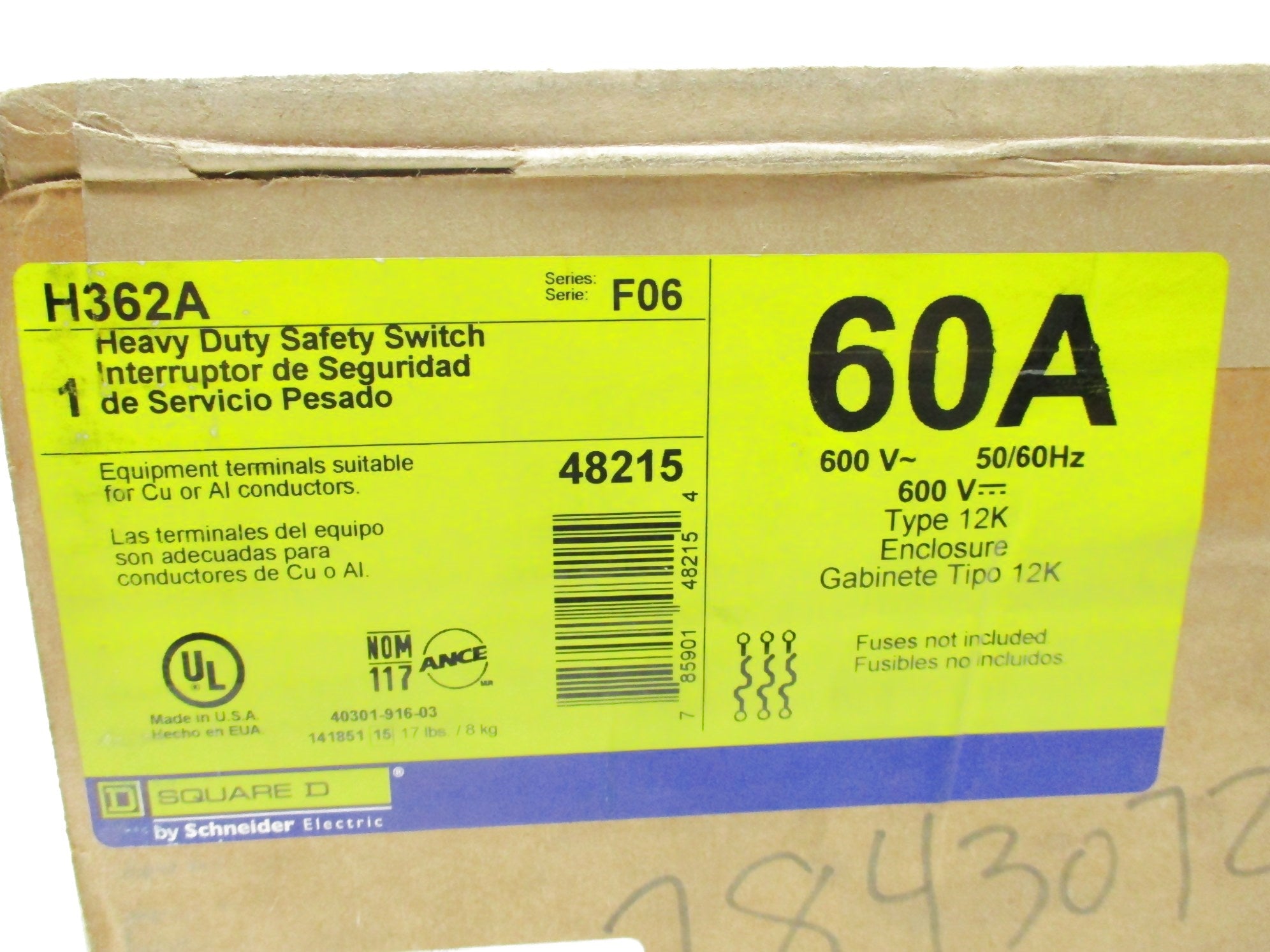 SQUARE D H362A NSFS