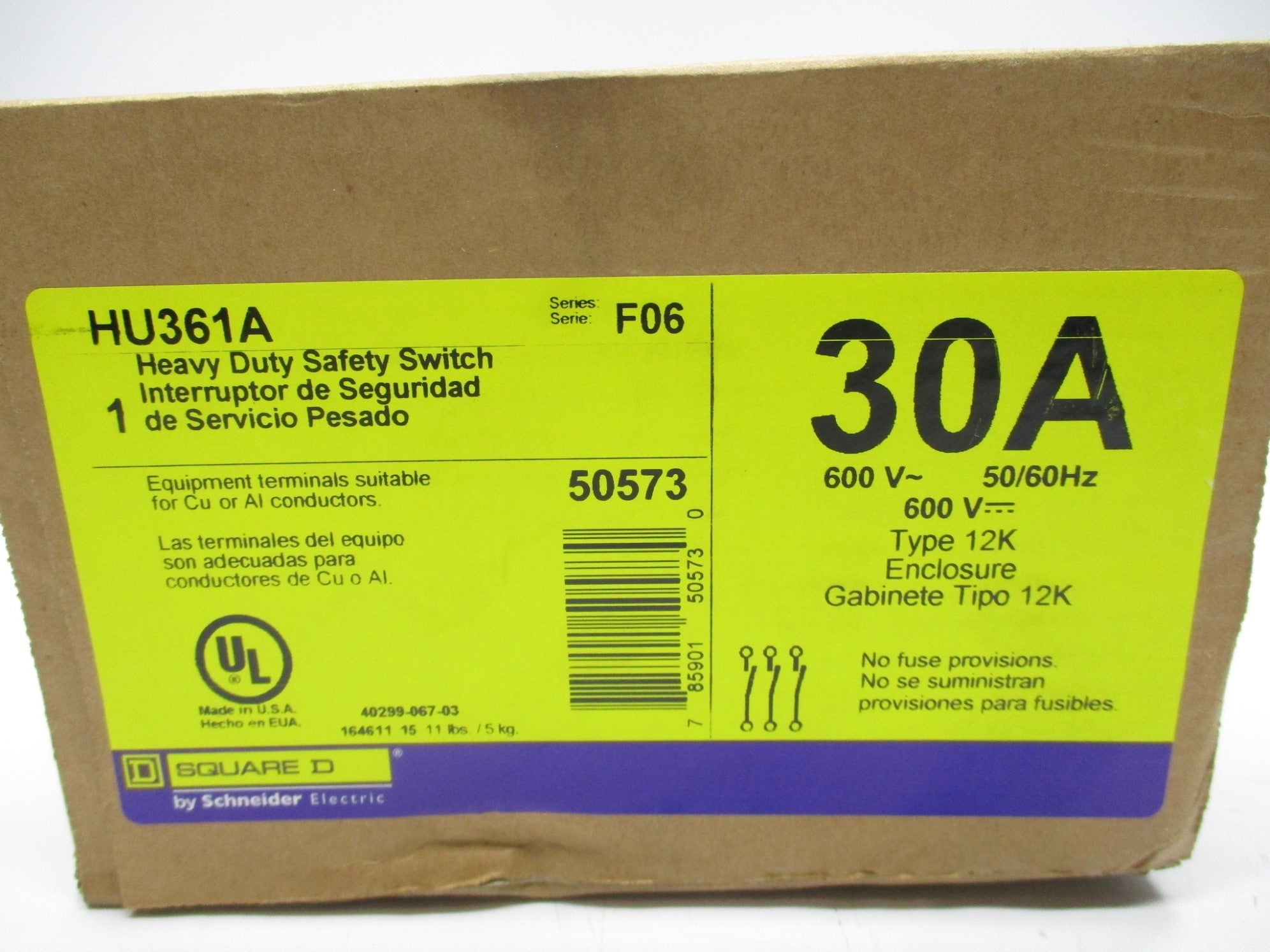 SQUARE D HU361A SER. F06 NSMP