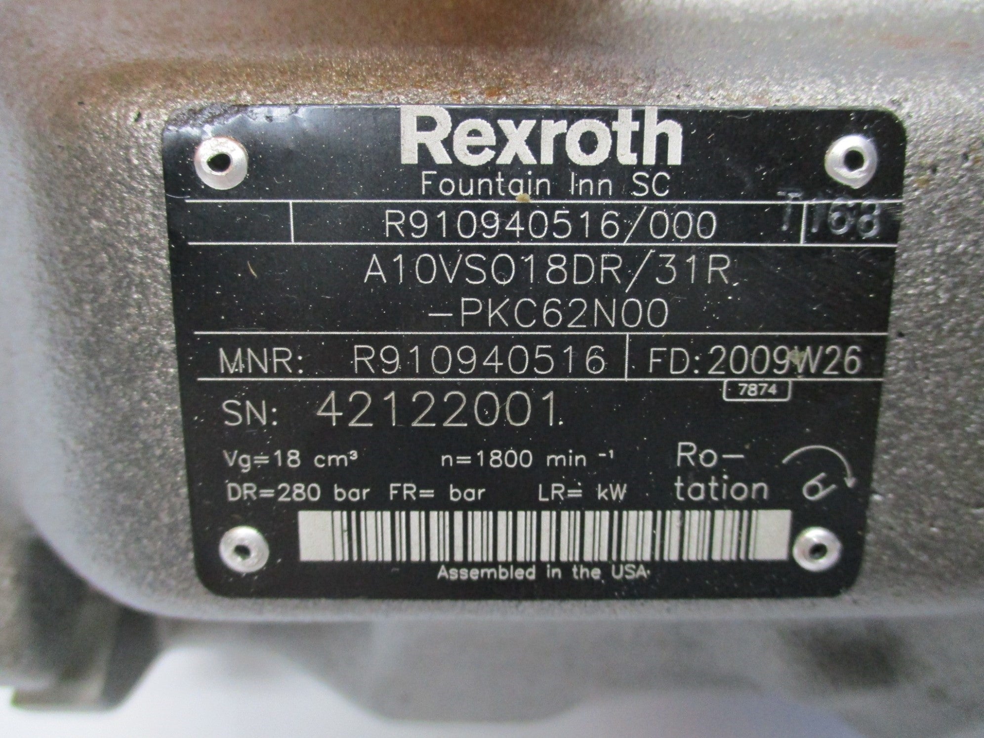 REXROTH A10VS018DR/31R-PKC62N00 R910940516 NSNP