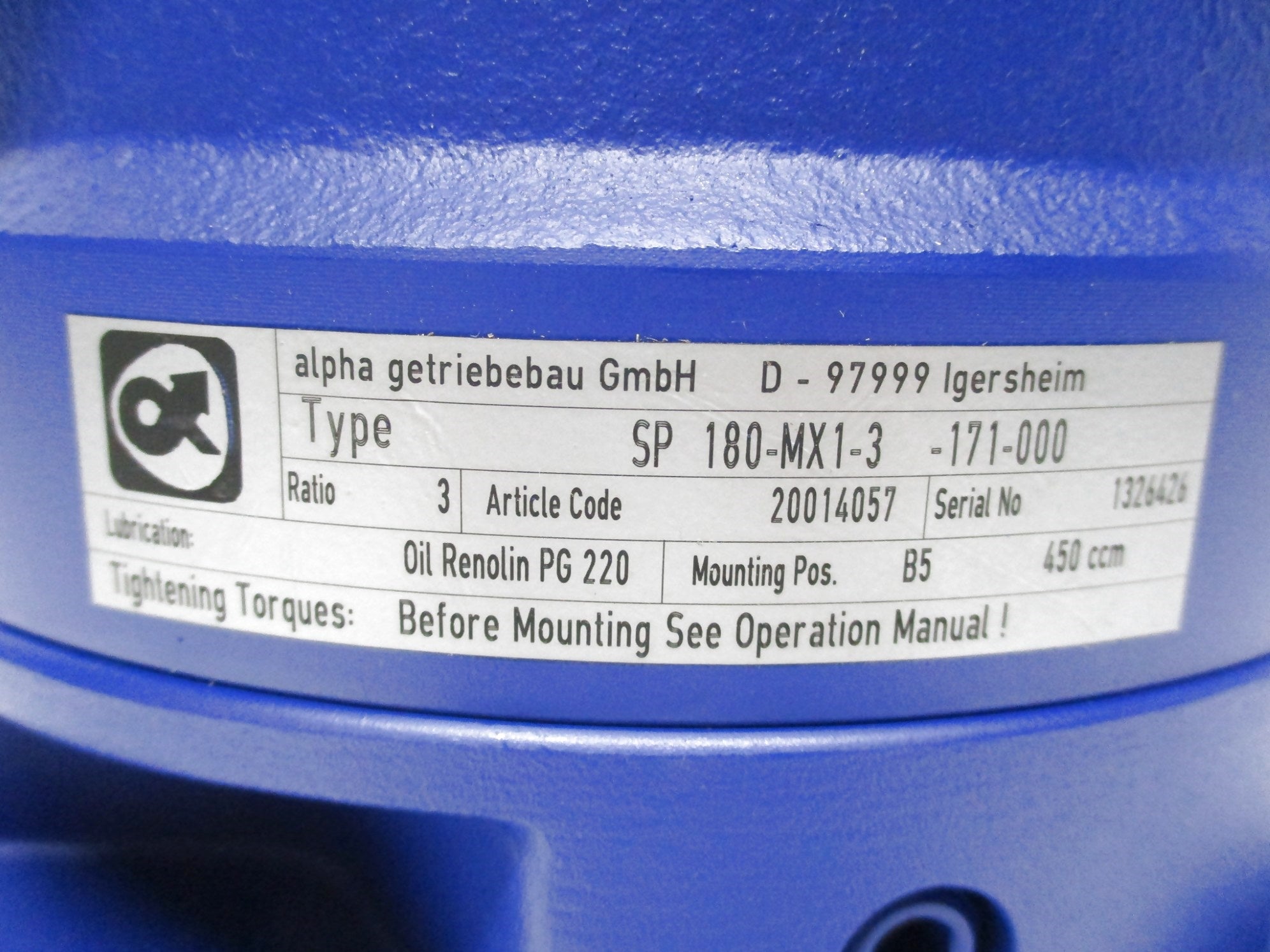 ALPHA SP180-MX1-3-171-000 NSNP