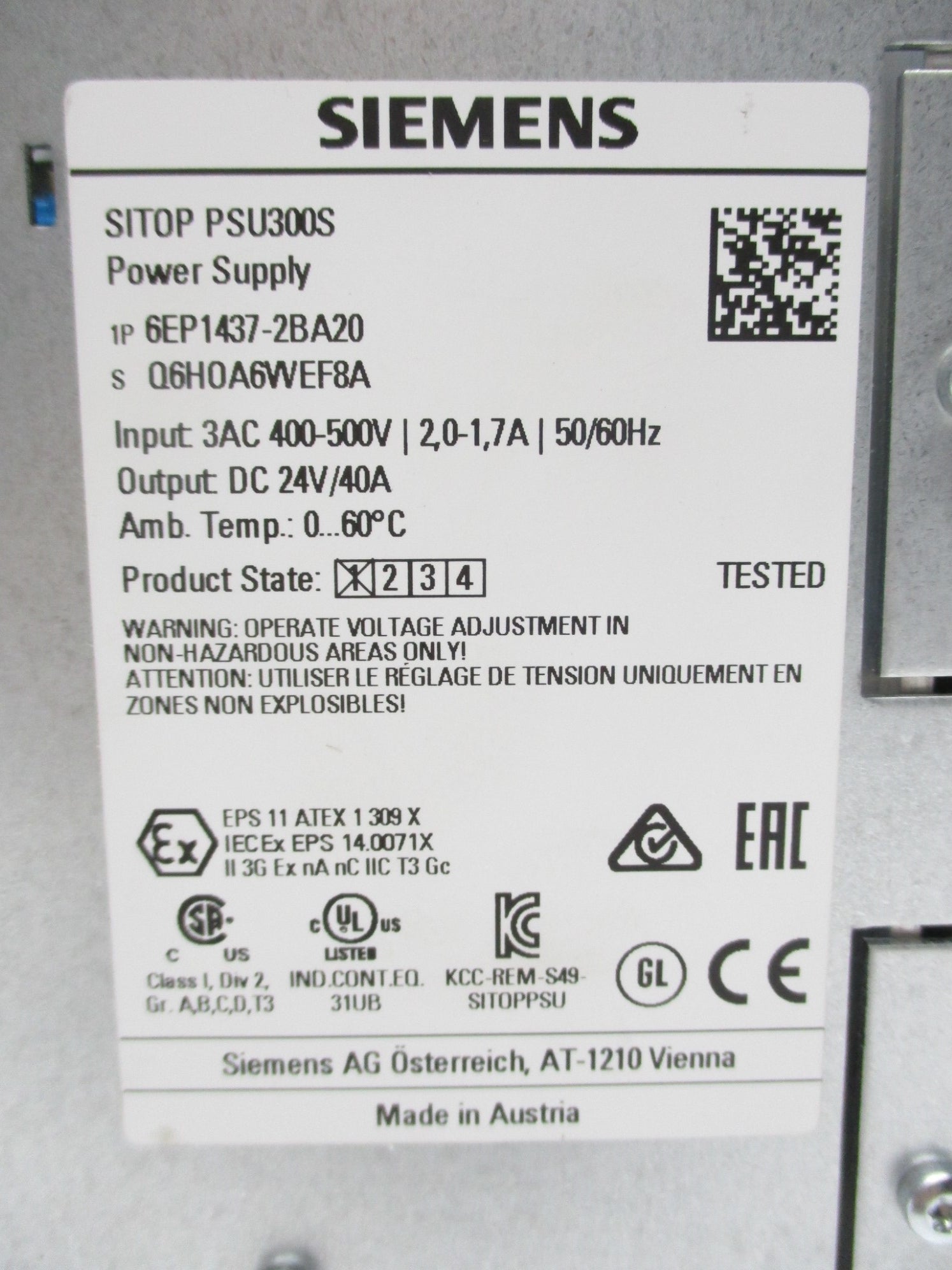 SIEMENS 6EP1437-2BA20 PSU300S UNMP