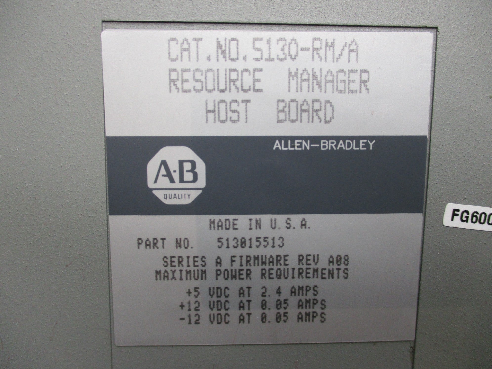 ALLEN BRADLEY 5130-RM/A SER. A F/W A08 UNMP