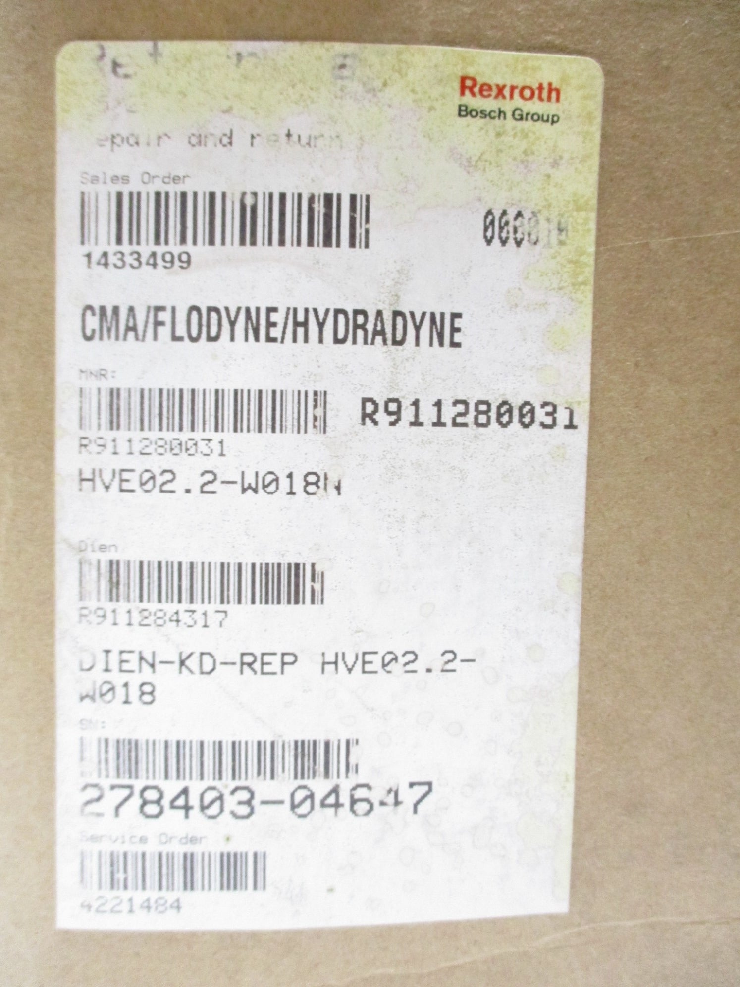 INDRAMAT HVE02.2-W018N REMAN