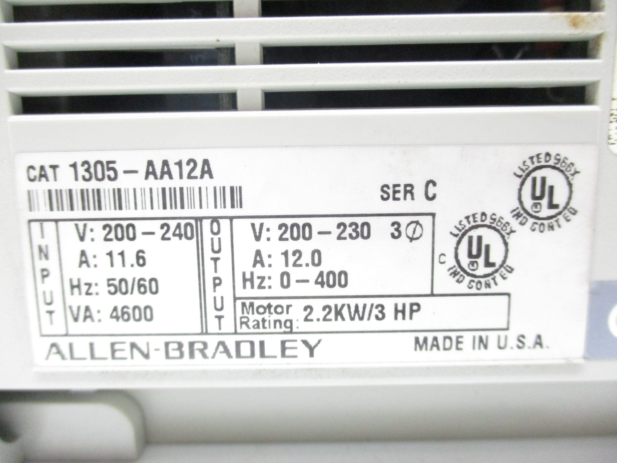 ALLEN BRADLEY 1305-AA12A SER. C NSNP