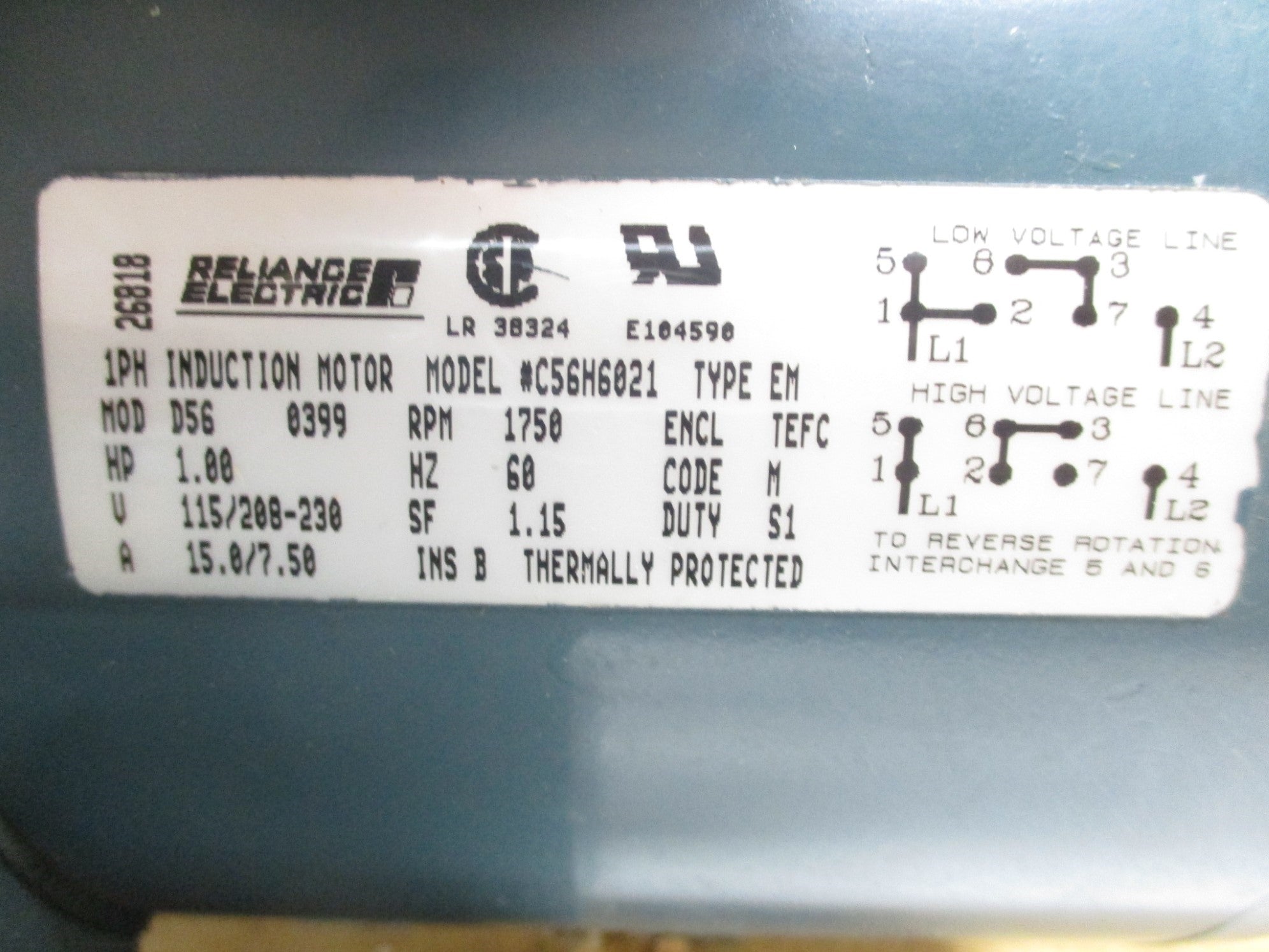 RELIANCE ELECTRIC C56H6021 NSMP