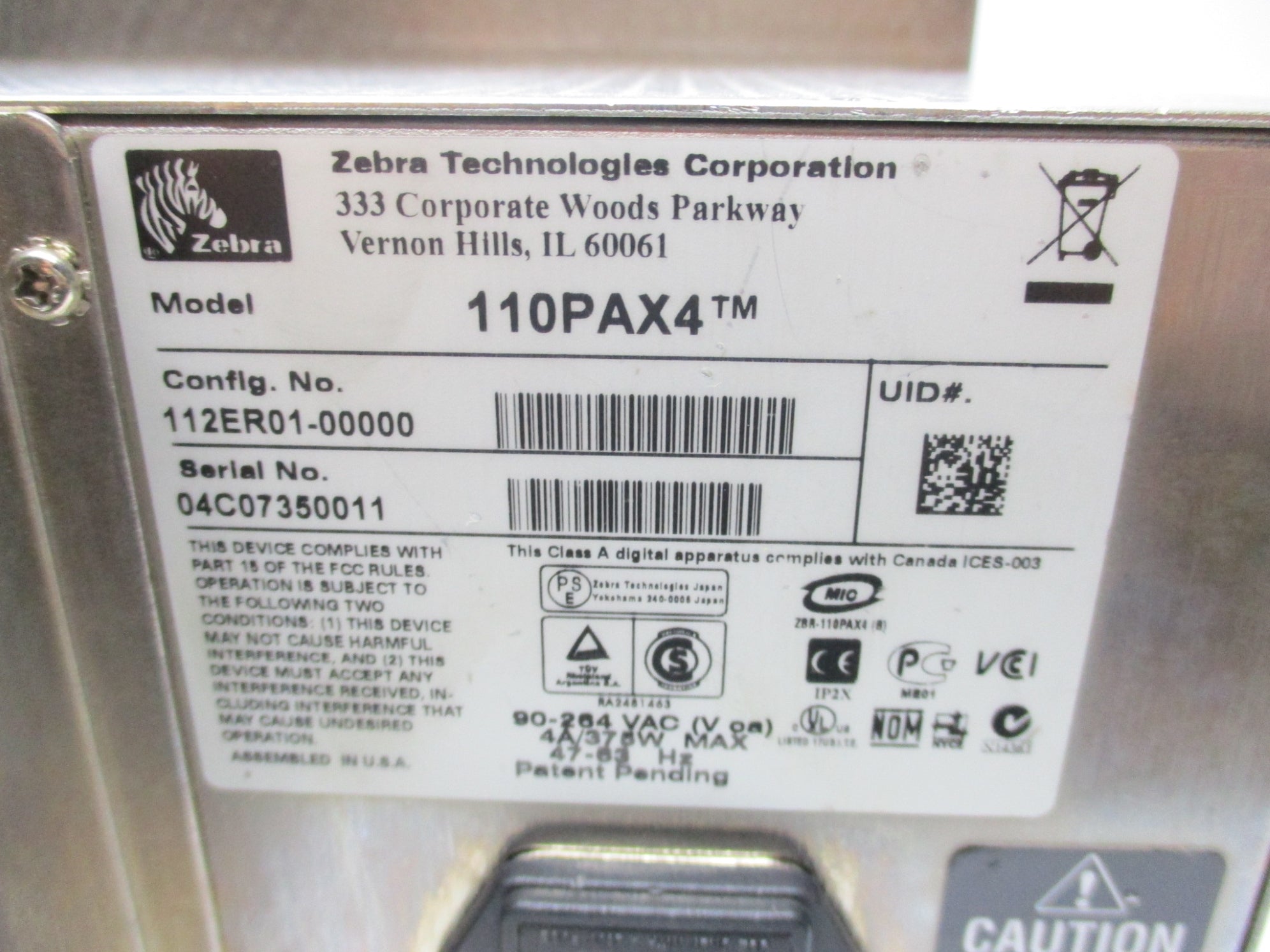 ZEBRA 110PAX4 NSMP