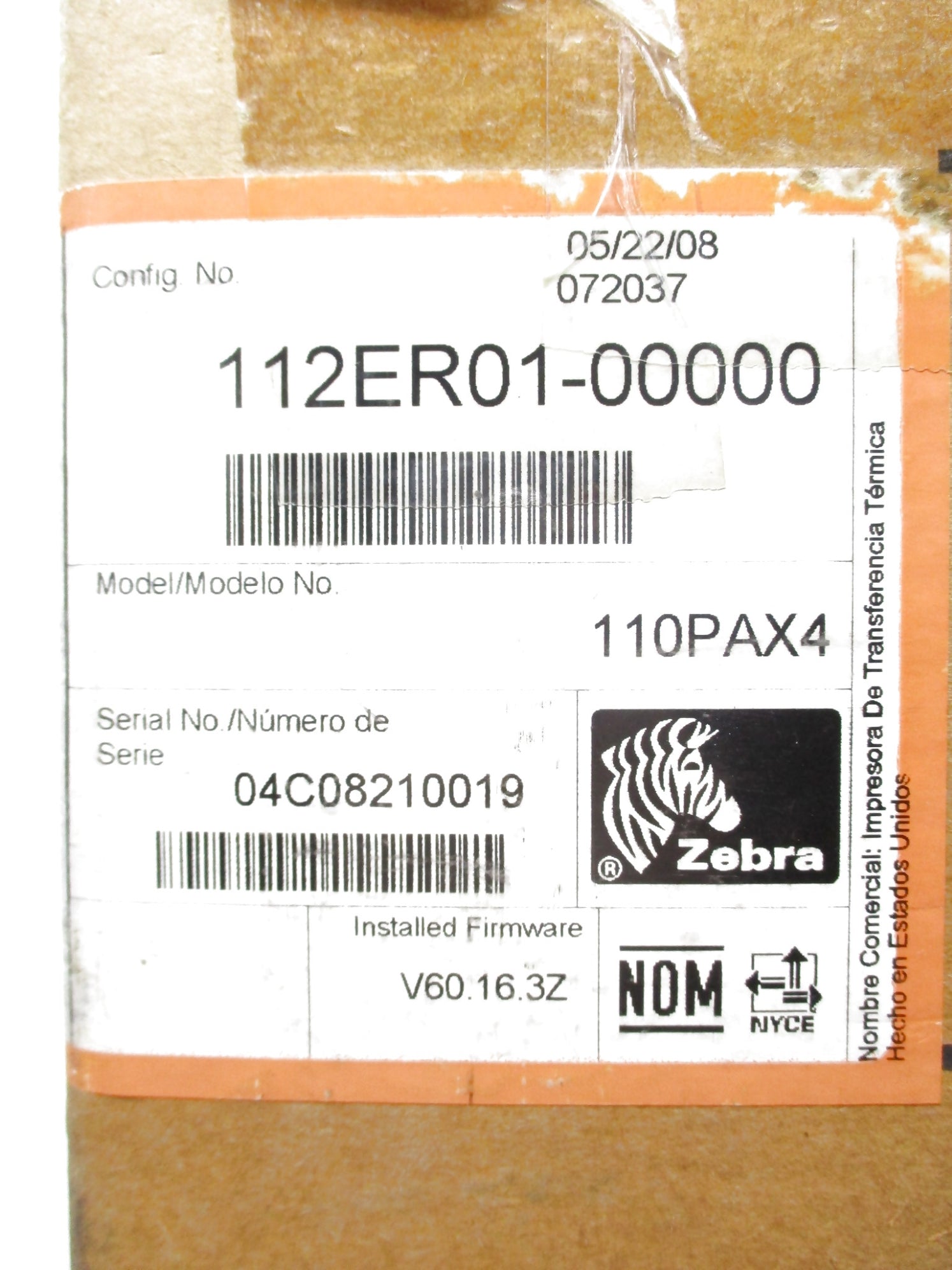 ZEBRA 110PAX4 NSMP