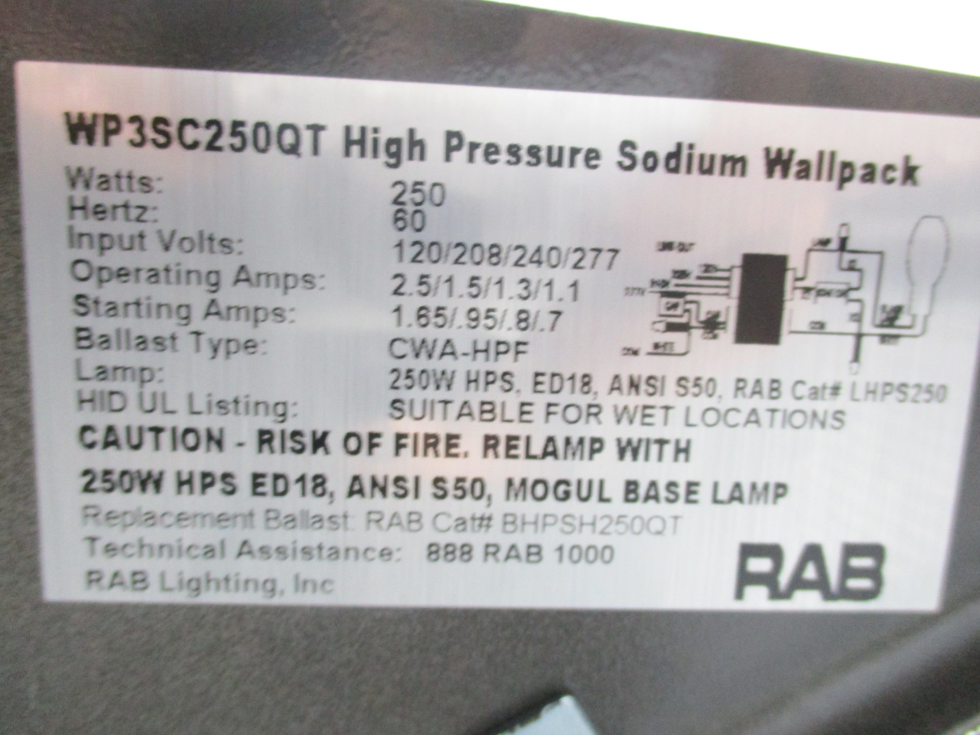 RAB WP3SC250QT NSNP