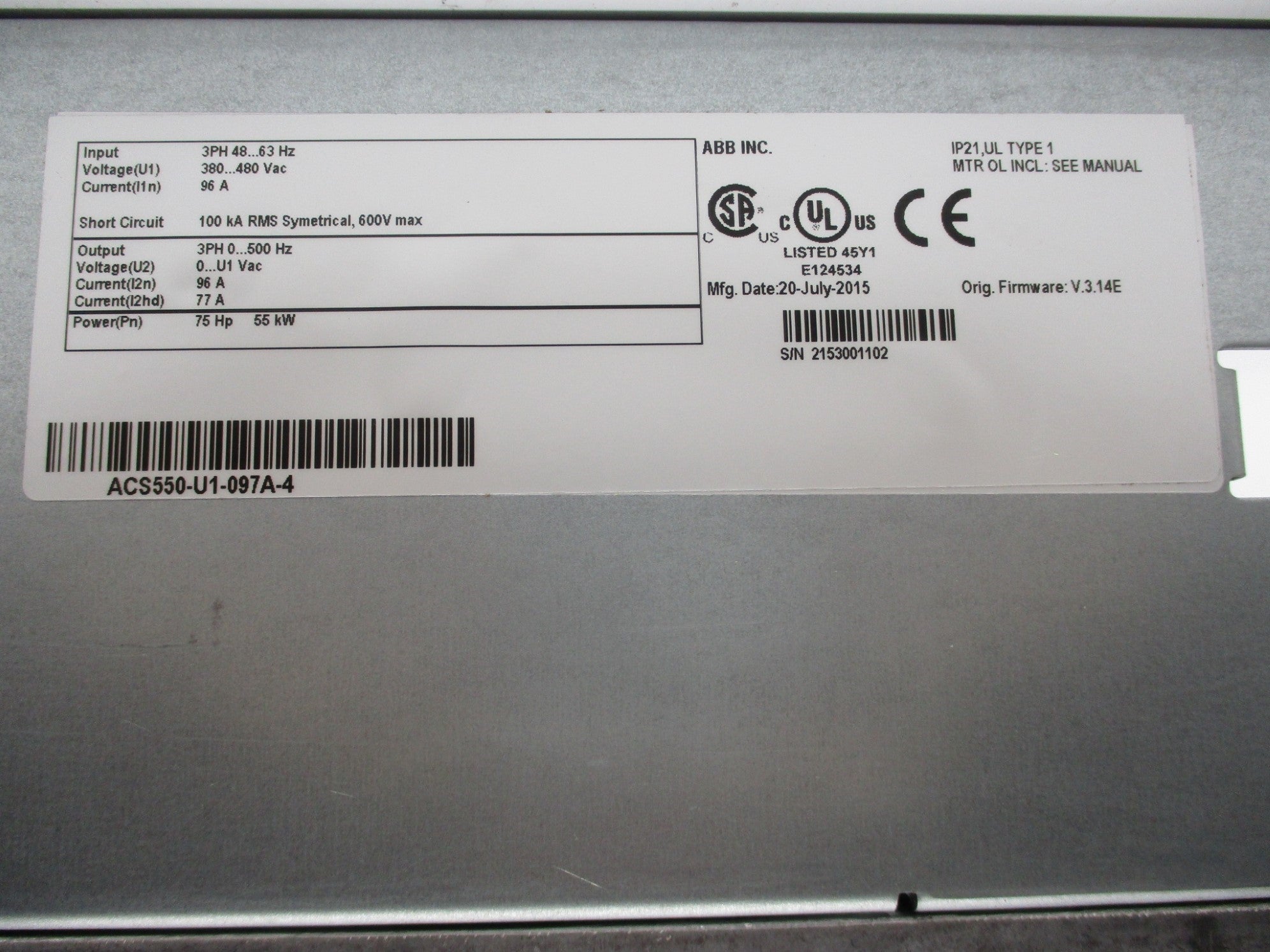 ABB ACS550-U1-097A-4 NSMP