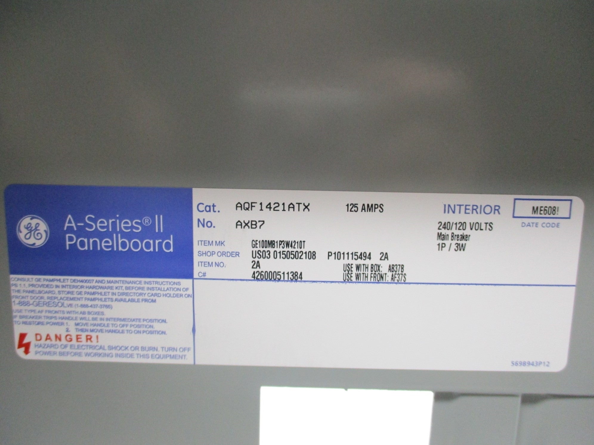 GENERAL ELECTRIC AQF1421ATX NSMP