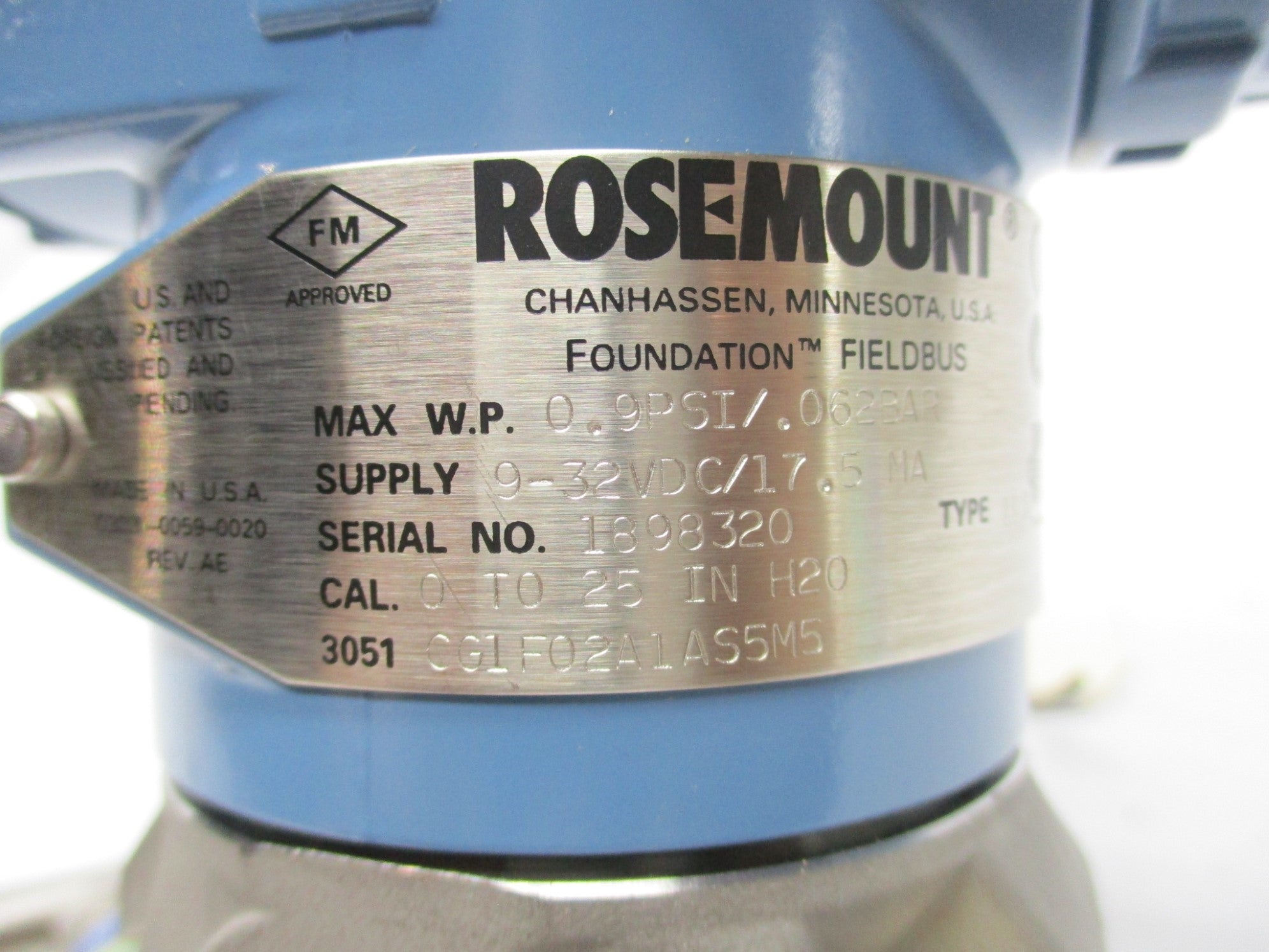 ROSEMOUNT 3051CG1F02A1AS5M5 NSMP