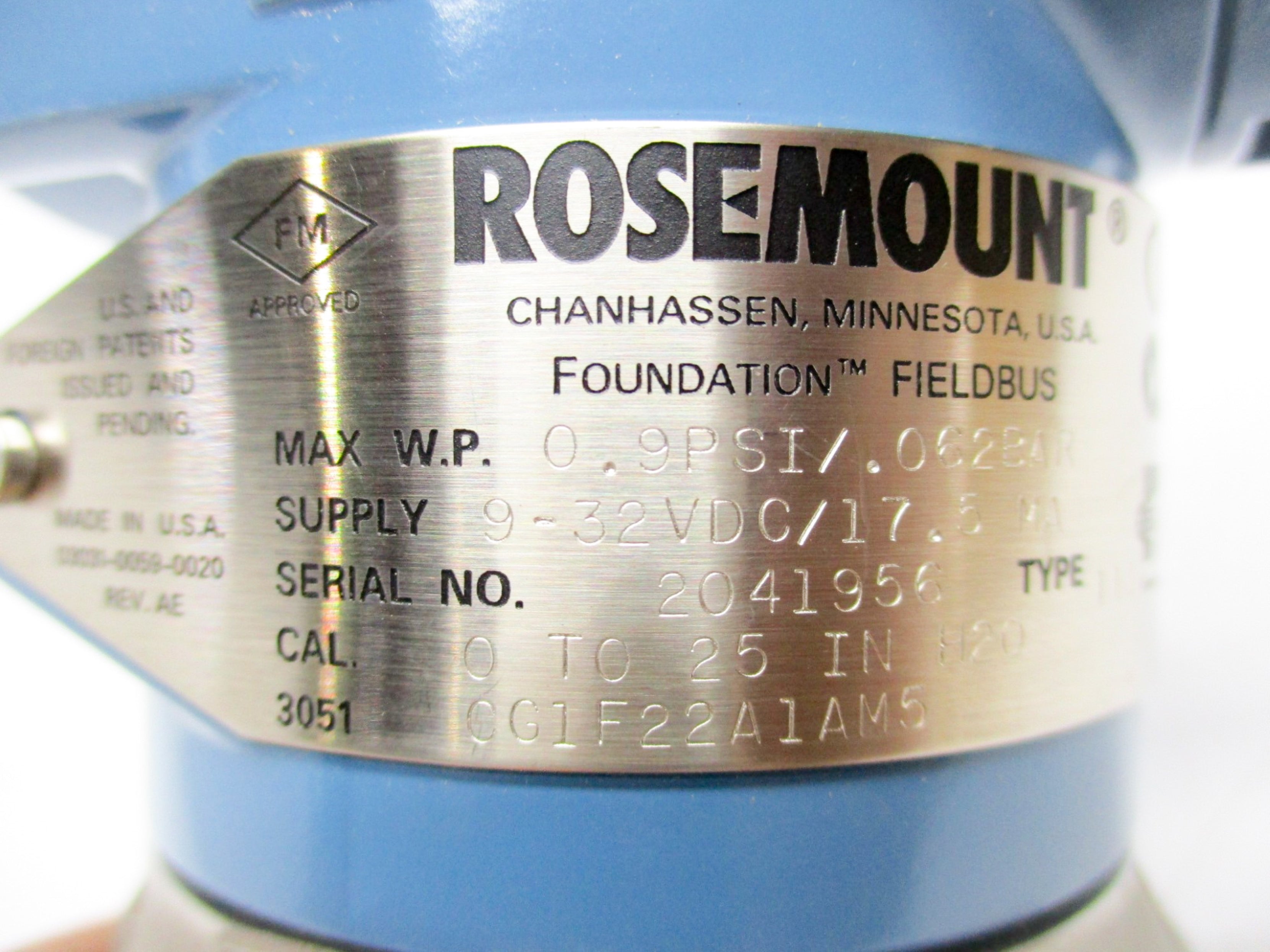 ROSEMOUNT 3051CG1F22A1AM5 NSMP