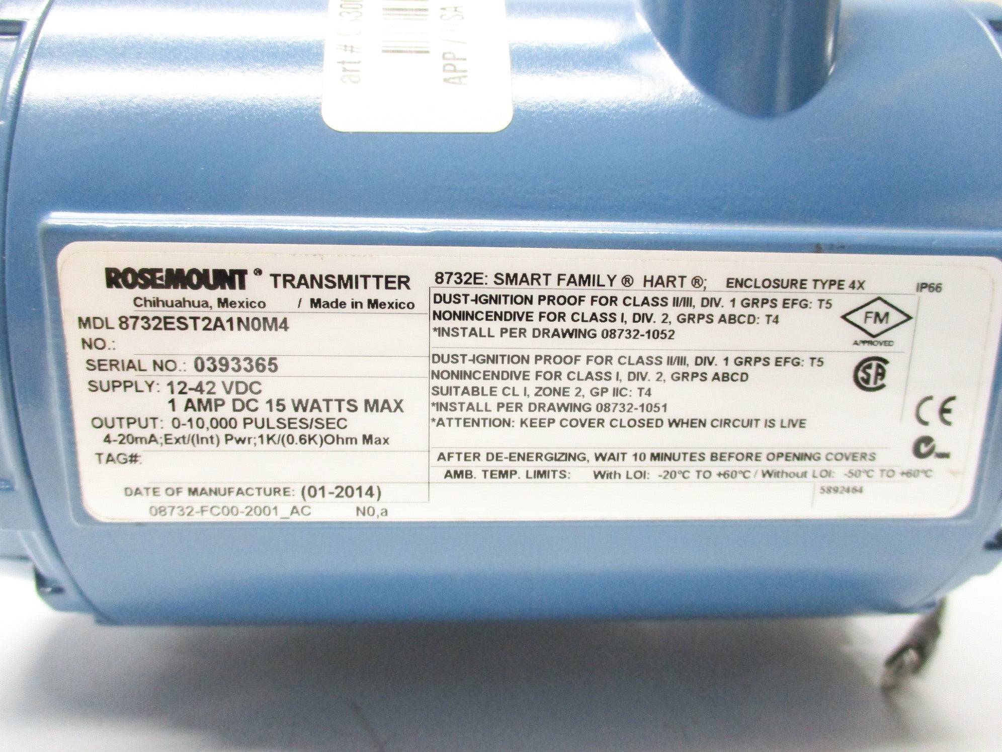 ROSEMOUNT 8732EST2A1N0M4 UNMP