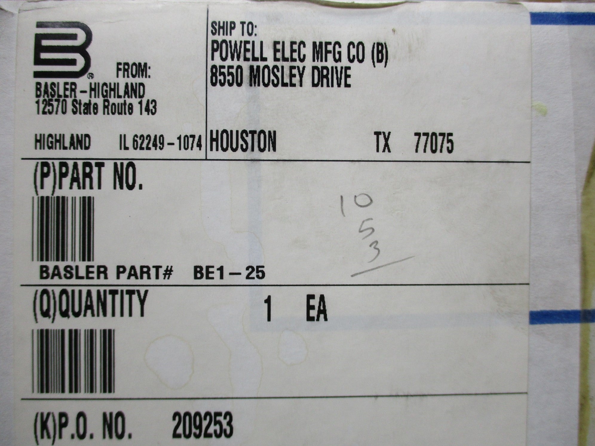 BASLER ELECTRIC BE1-25 M1EA6PN5R1F NSMP