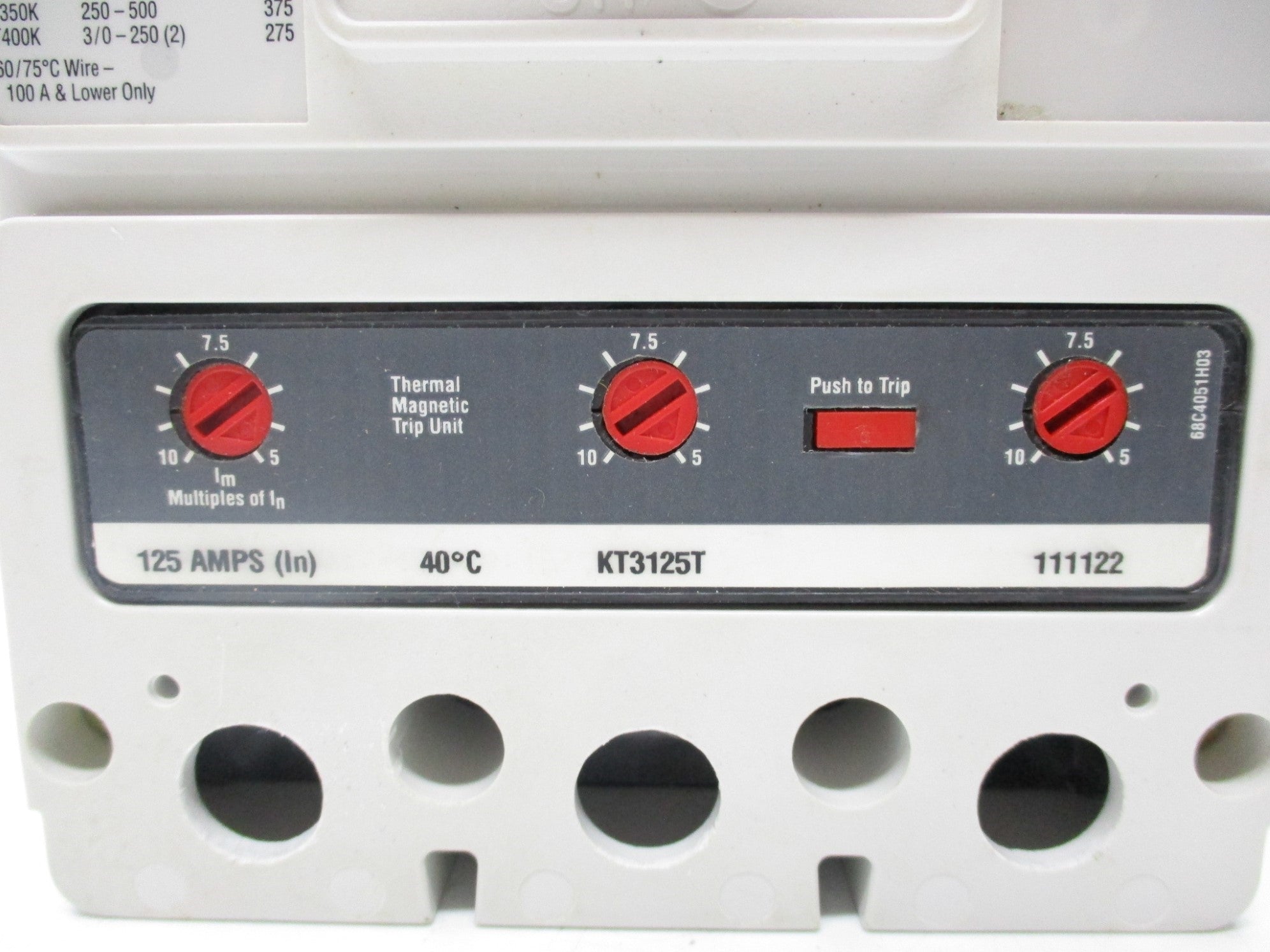 WESTINGHOUSE KDB3125 125A 600VAC NSMP