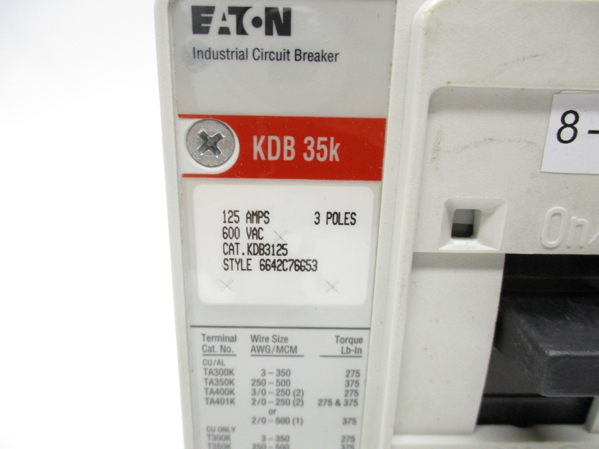 WESTINGHOUSE KDB3125 125A 600VAC NSMP