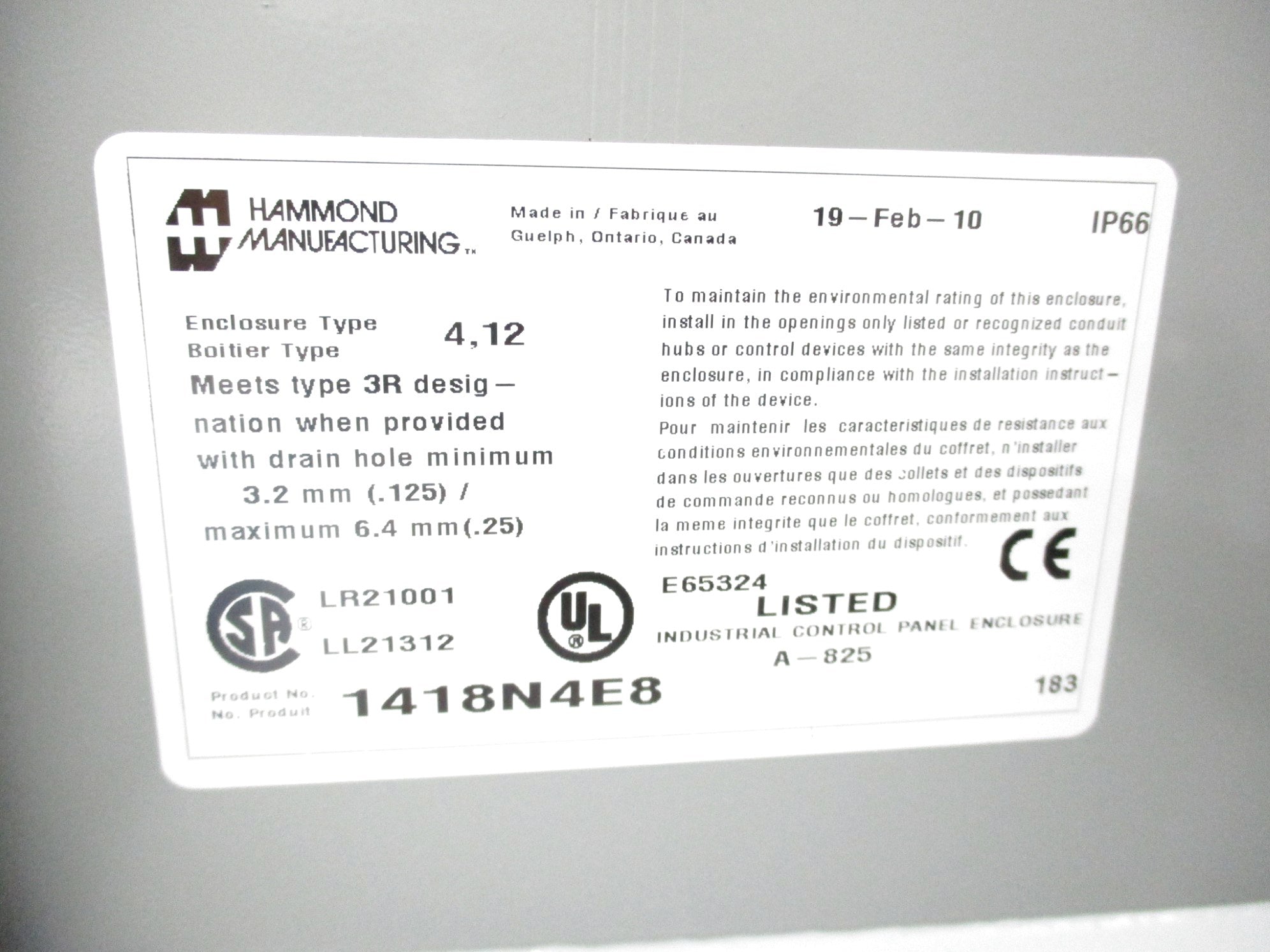 HAMMOND 1418N4E8 NSMP
