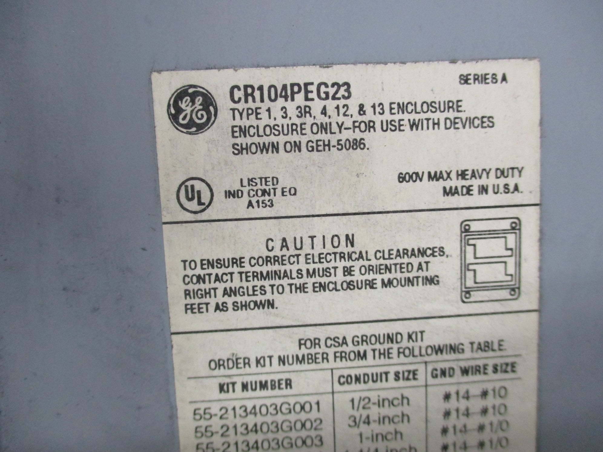 GENERAL ELECTRIC CR104PEG23 UNMP
