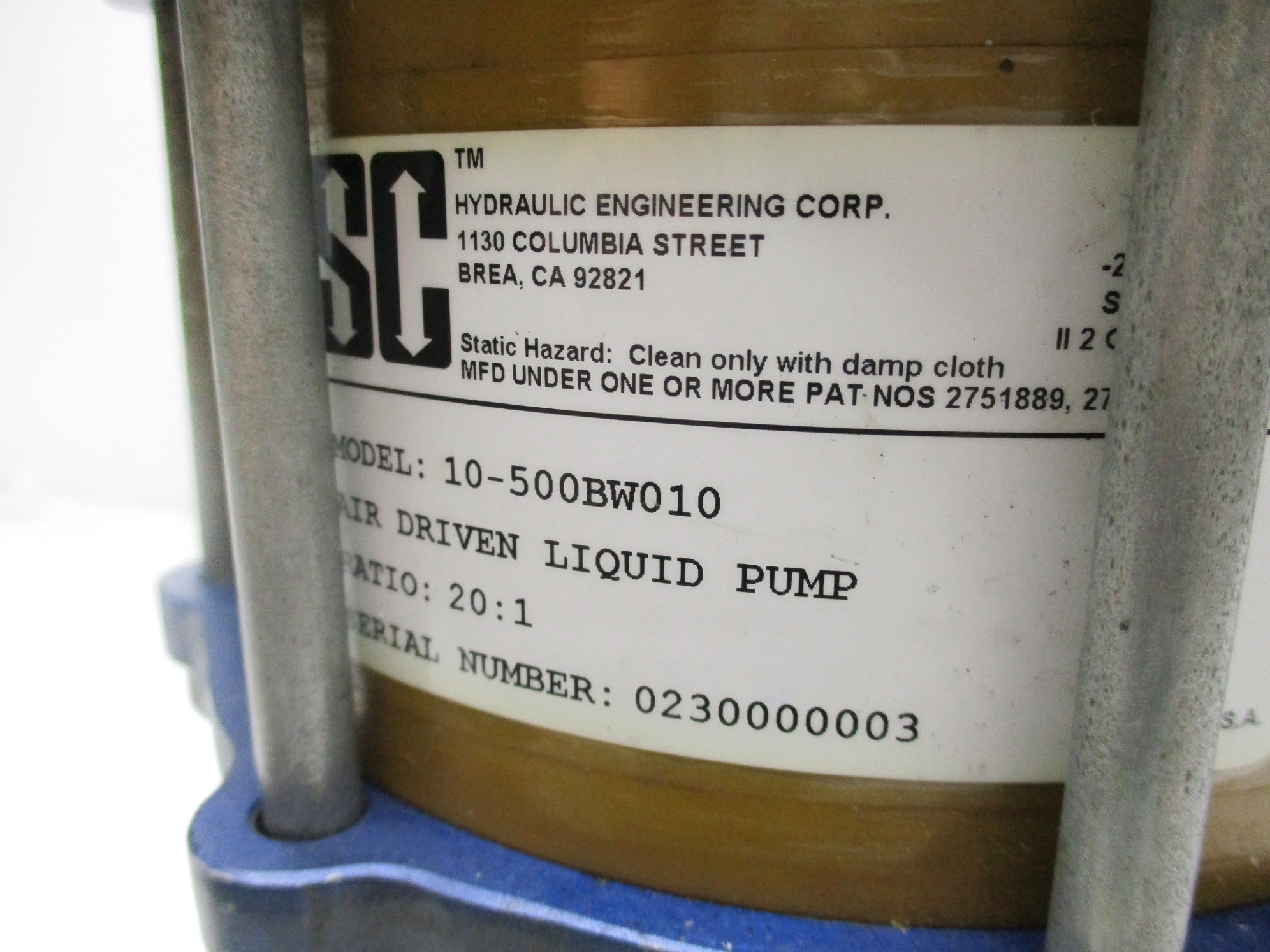 HYDRAULIC ENGINEERING 10-500BW010 UNMP