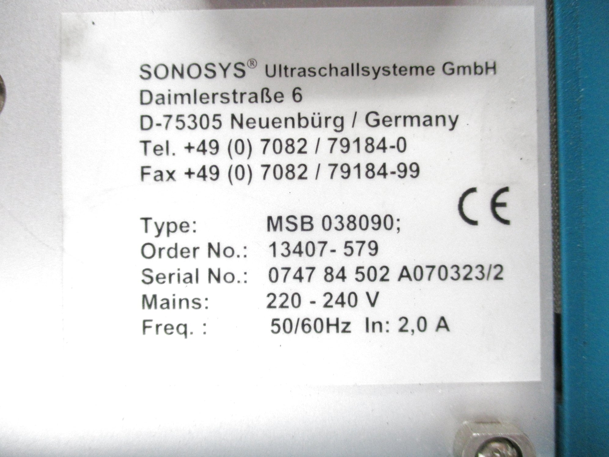 SONOSYS MSB 038090 UNMP