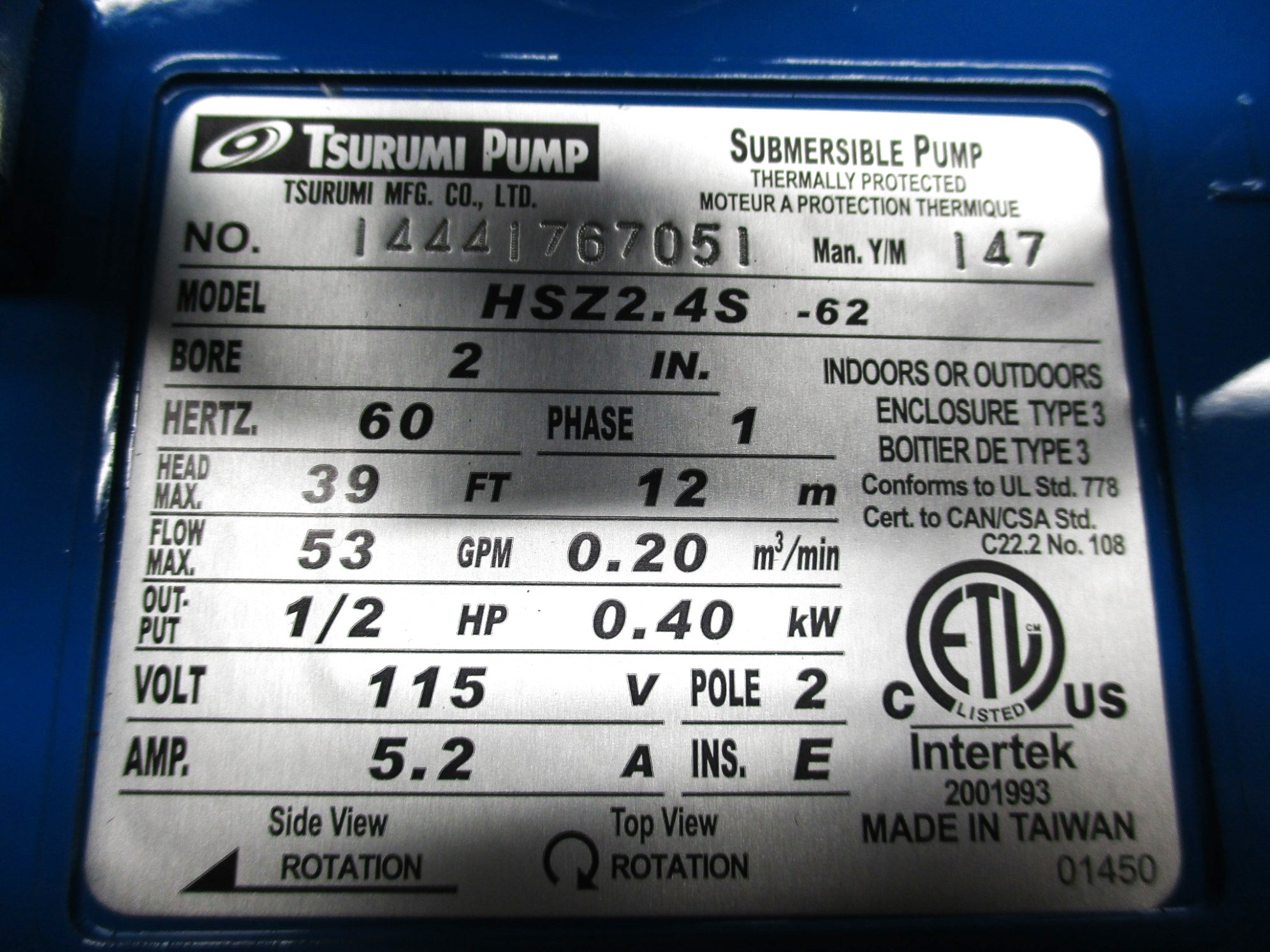 TSURUMI HSZ2.4S-62 NSMP