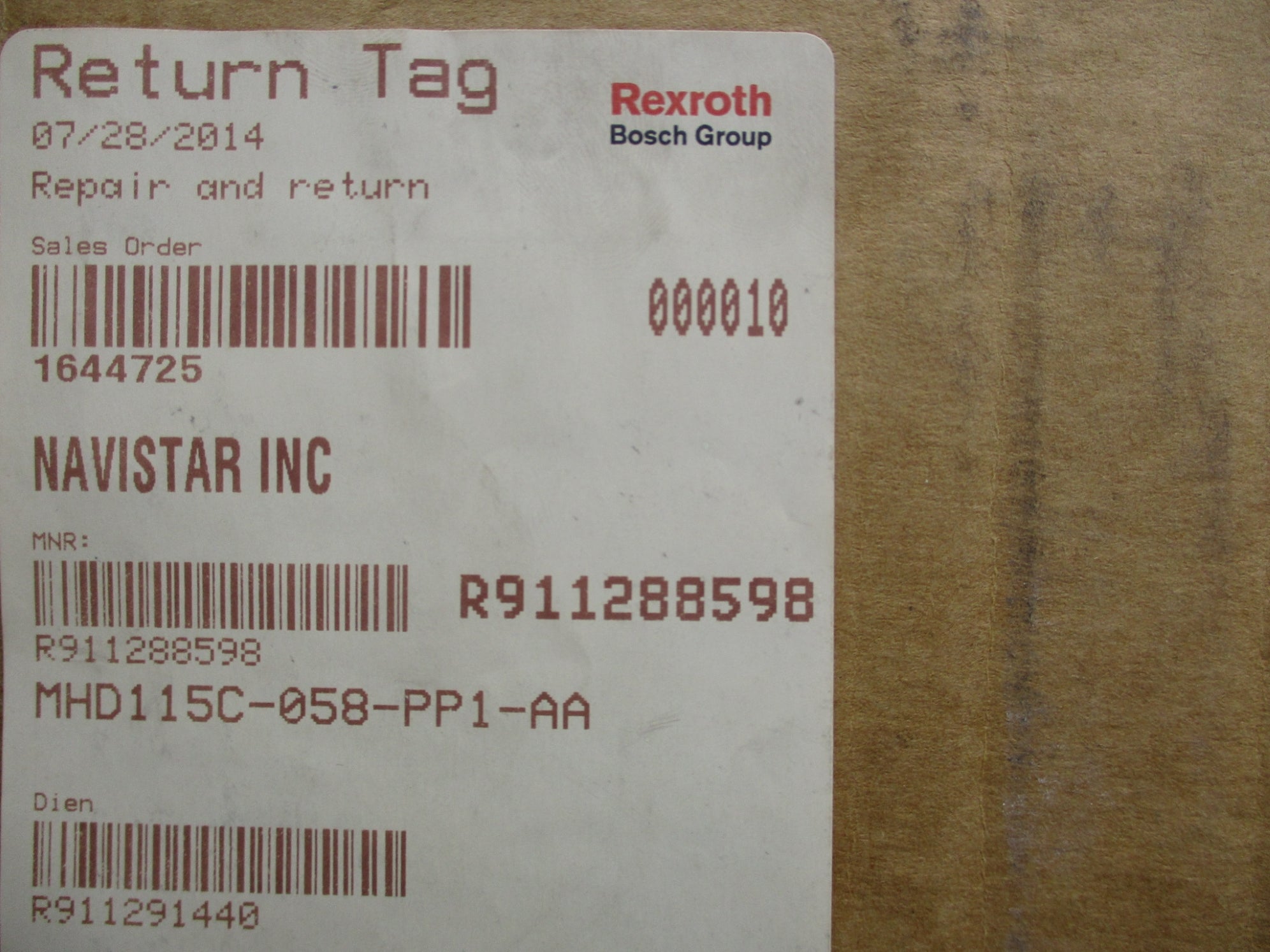 REXROTH MHD115C-058-PP1-AA REMAN