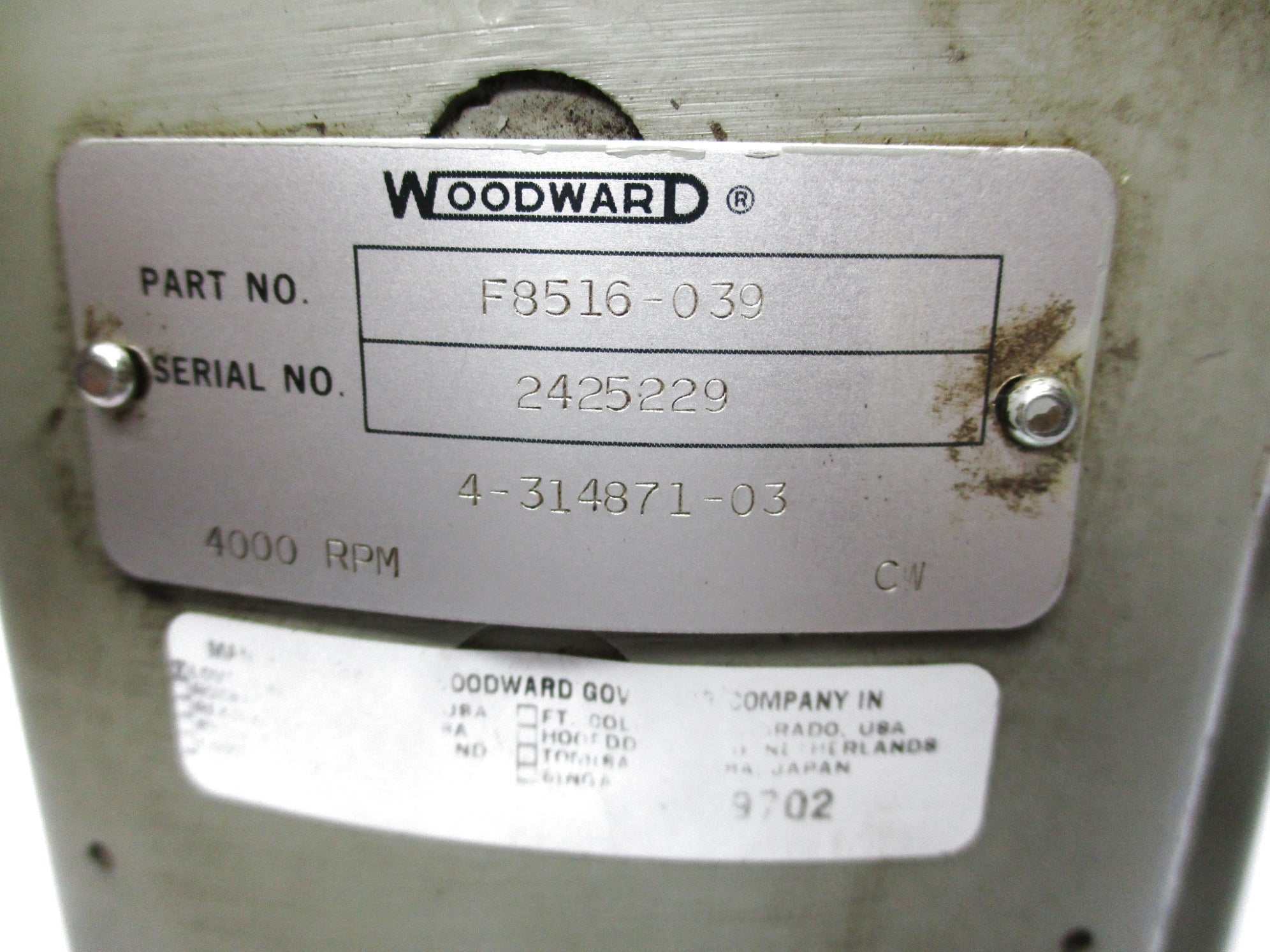 WOODWARD F8516-039 UNMP