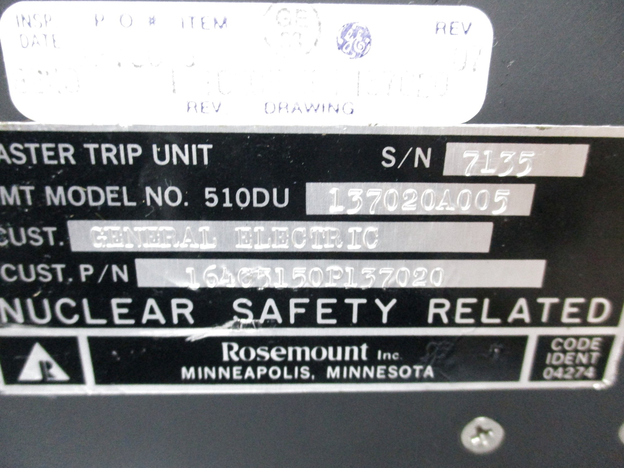 ROSEMOUNT 510DU137020A005 (B) UNMP