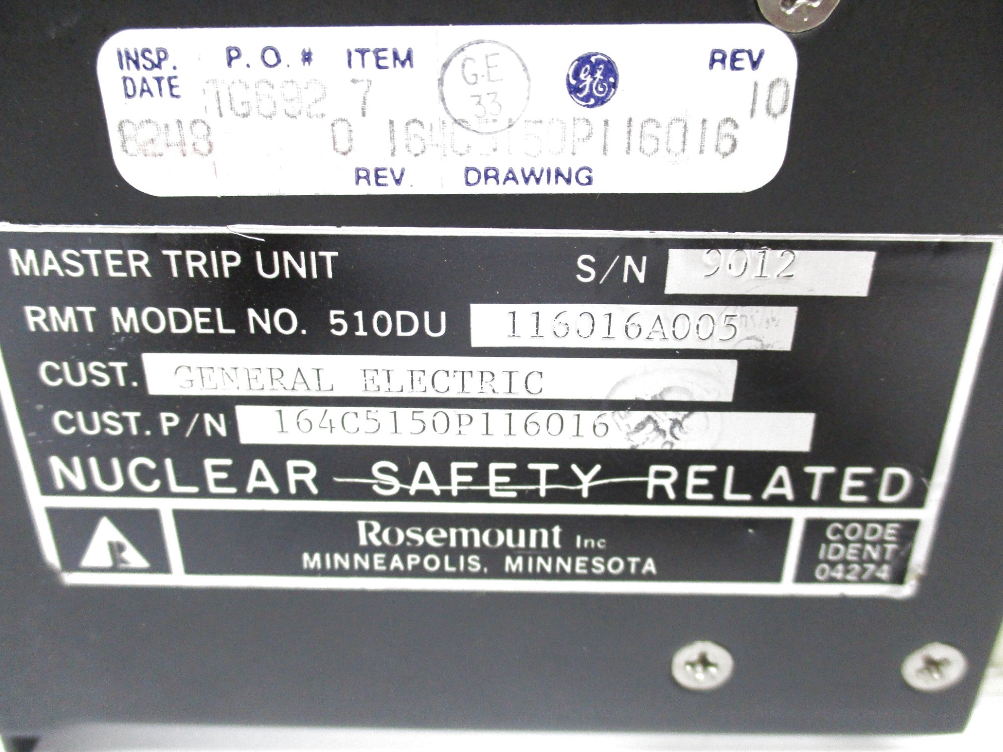 ROSEMOUNT 510DU116016A005 (B) UNMP